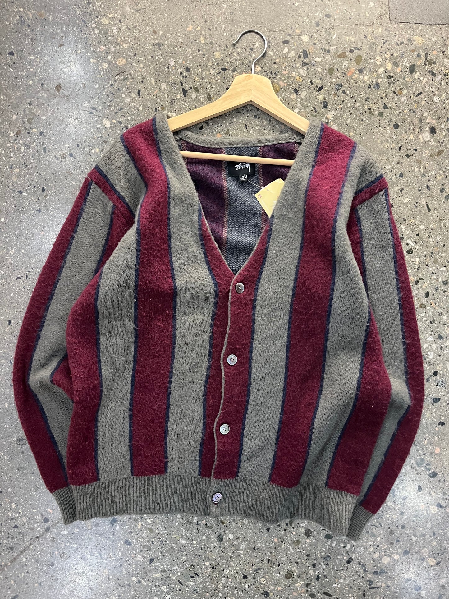(M) Stussy Striped Cardigan
