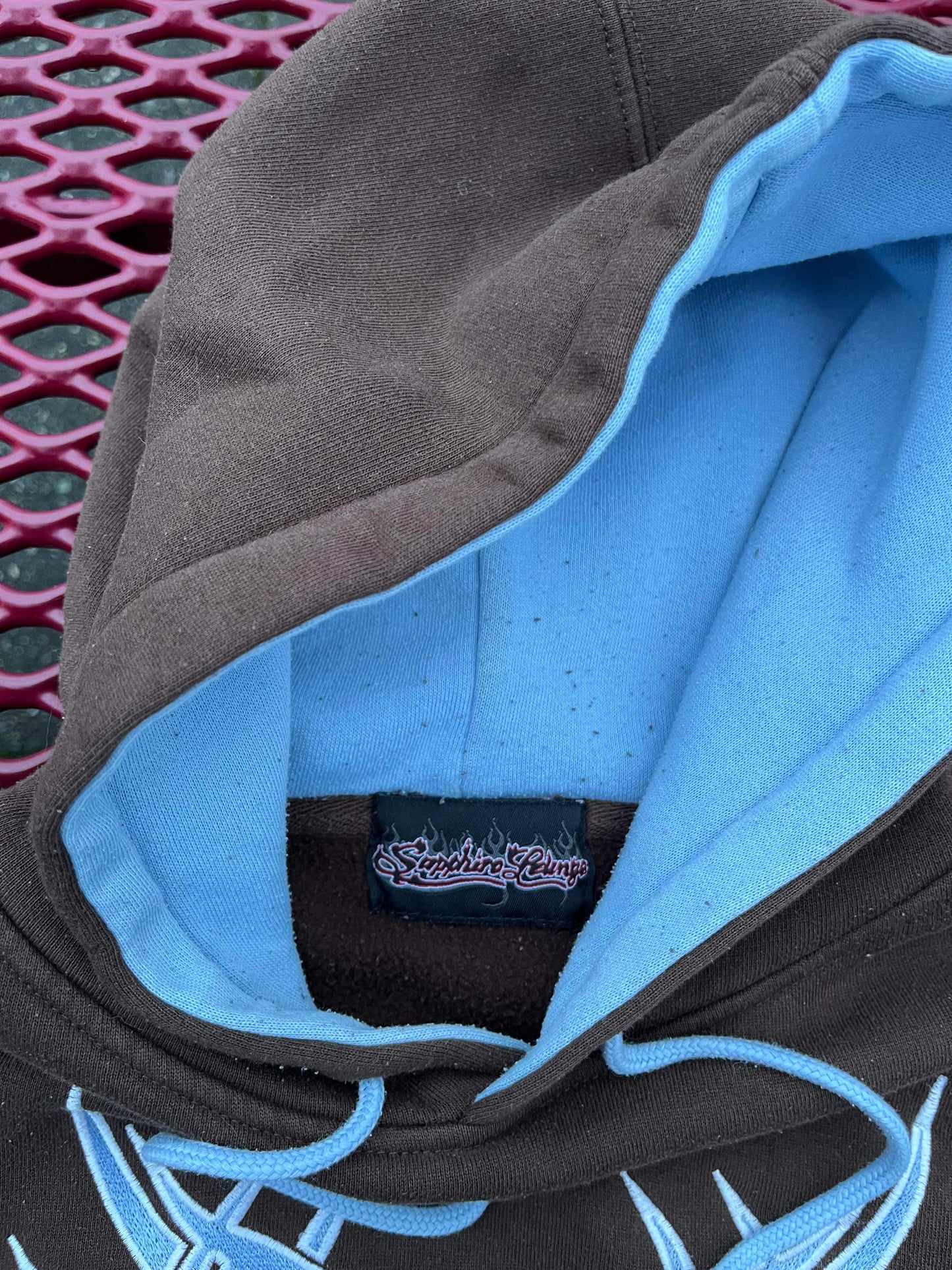 (XL) Boxy Y2K Tribal Brown Hoodie