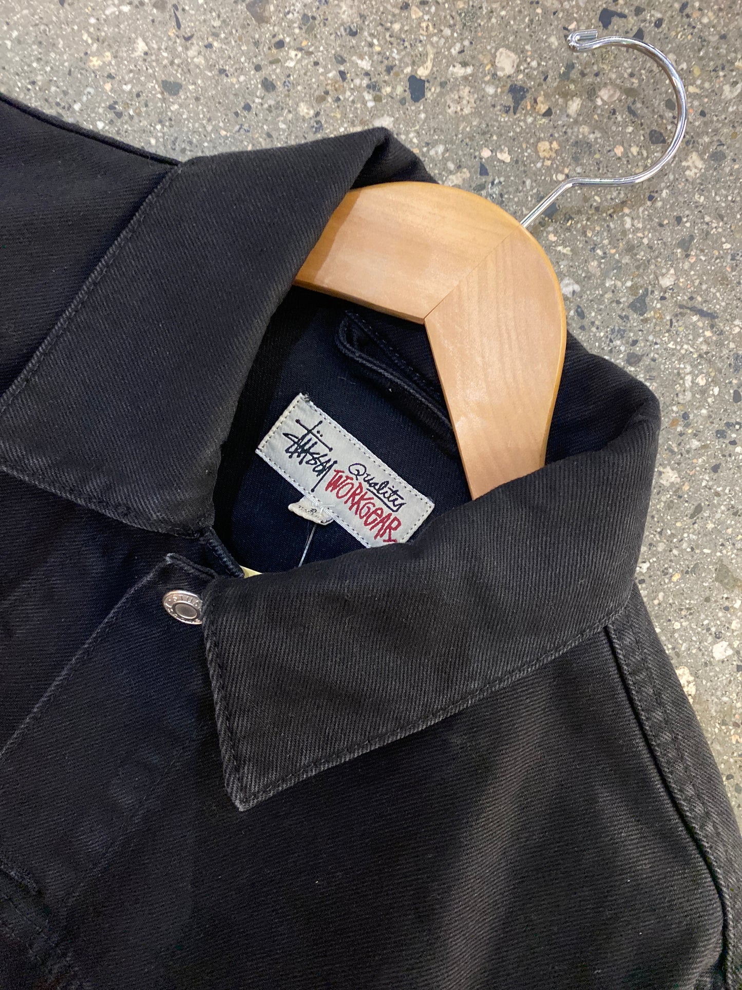 (S) Stussy Black Workgear Denim Jacket