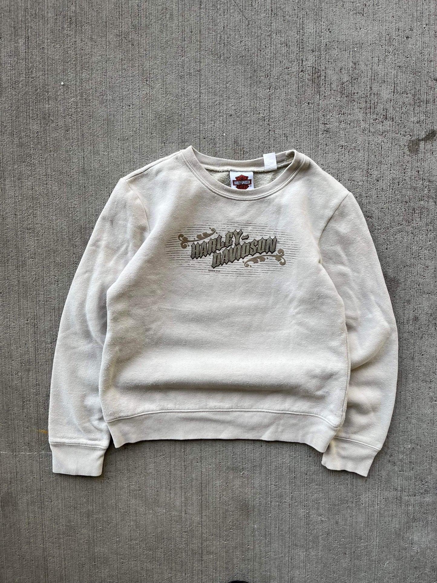 (XXS) 2006 Cream Harley Davidson Crewneck