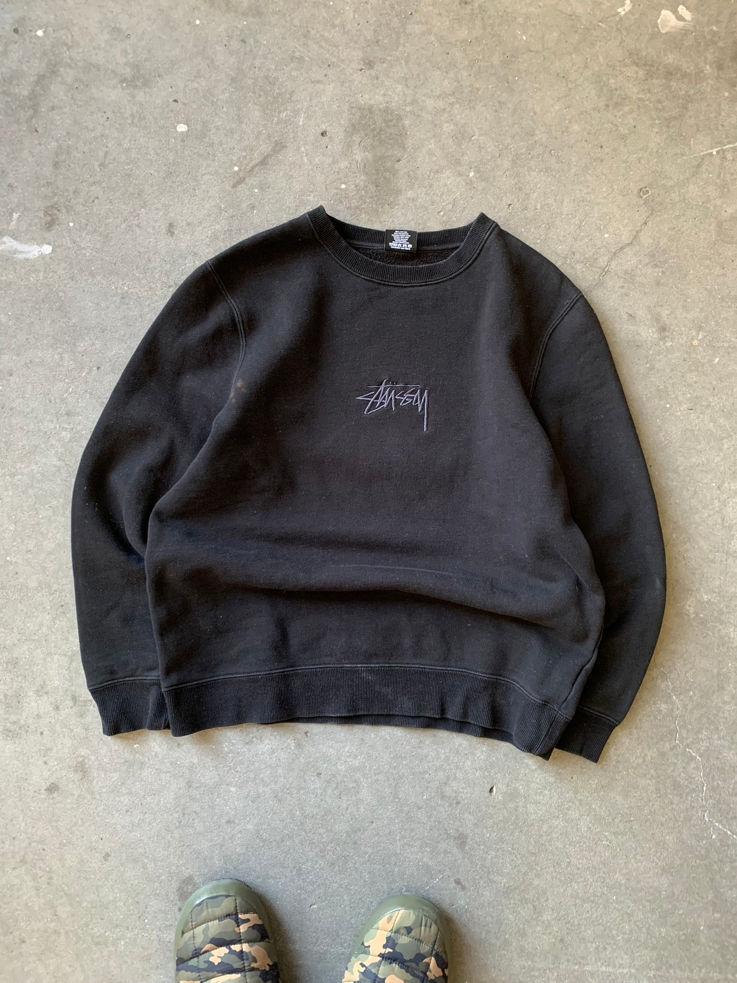(S) Stussy Tonal Black Crewneck
