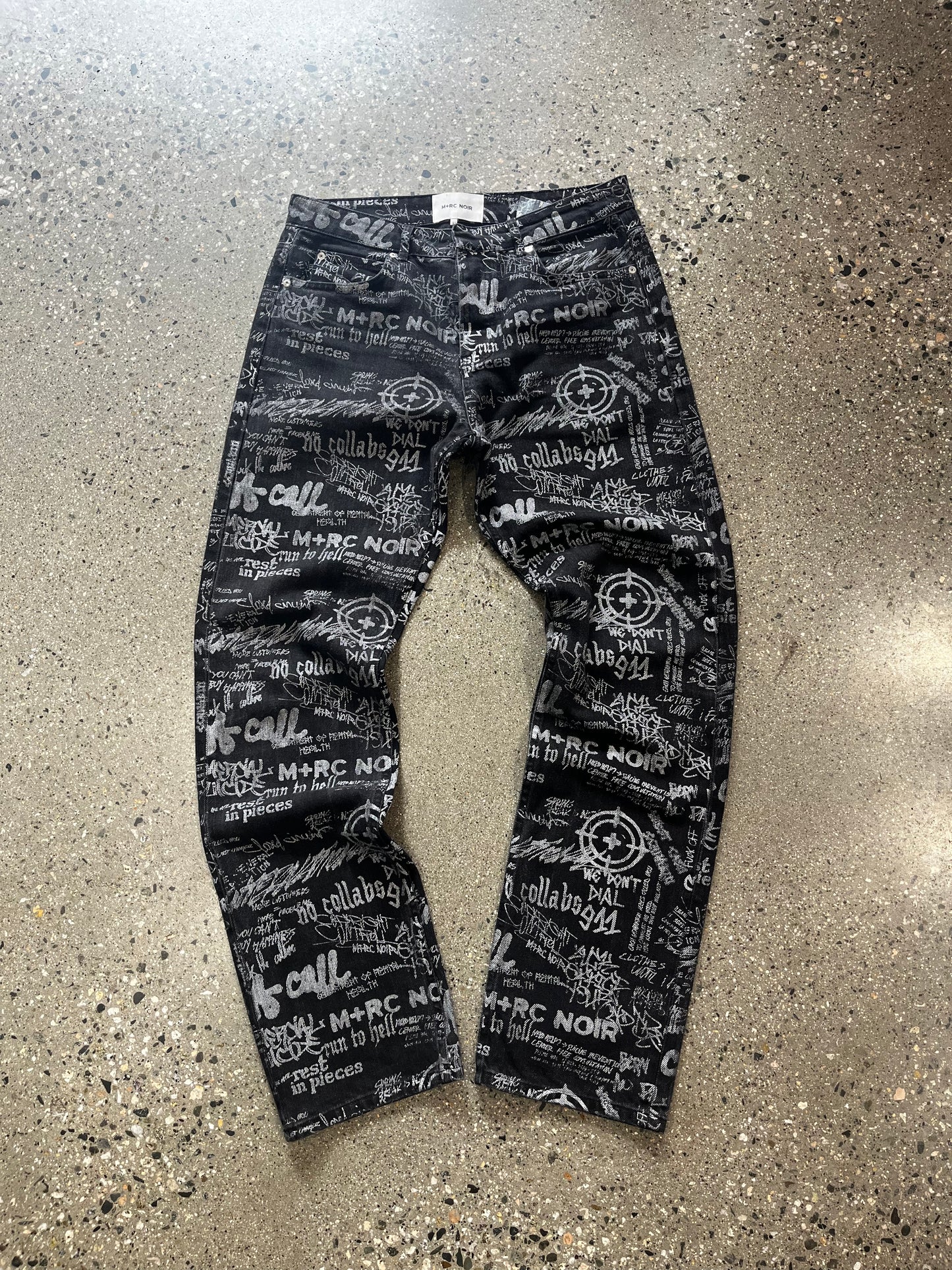 M+RC NOIR Black Script Denim Set