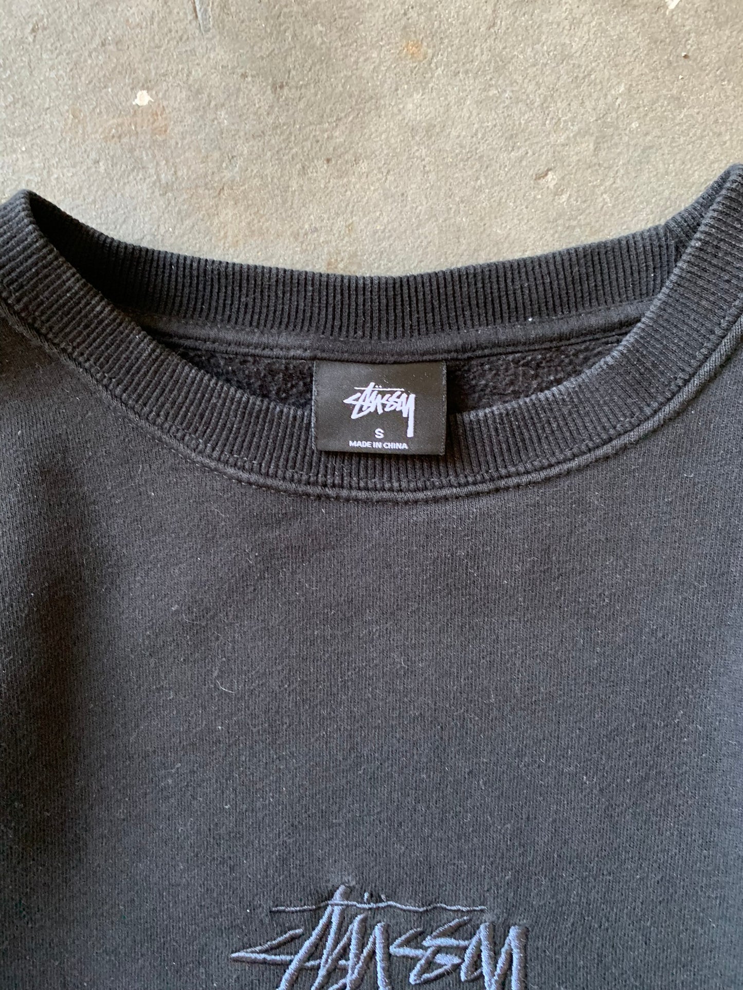(S) Stussy Tonal Black Crewneck