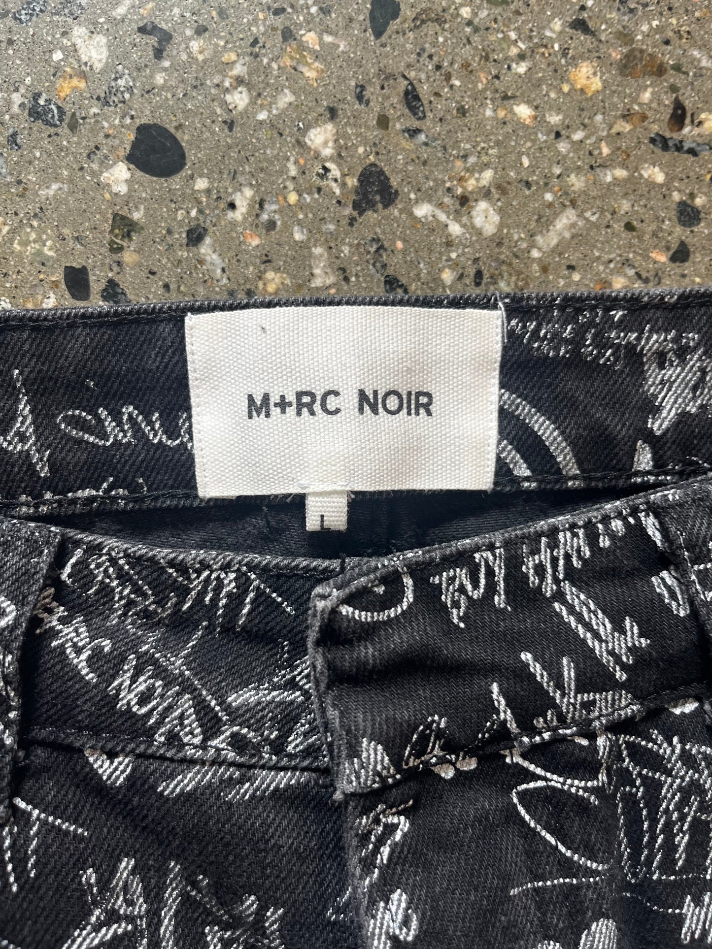 M+RC NOIR Black Script Denim Set