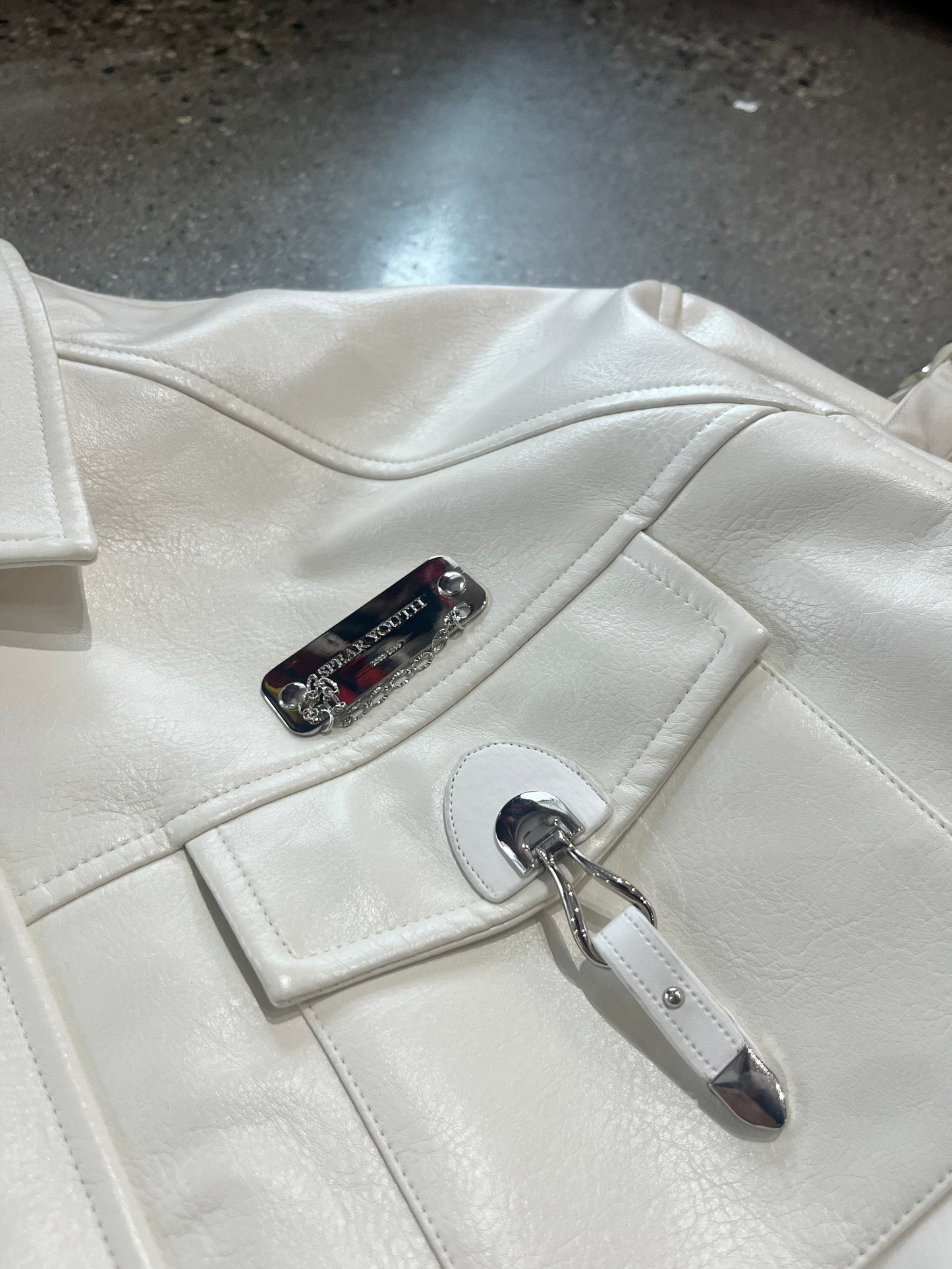 (XL) Spearyouth Milky Leather Jacket