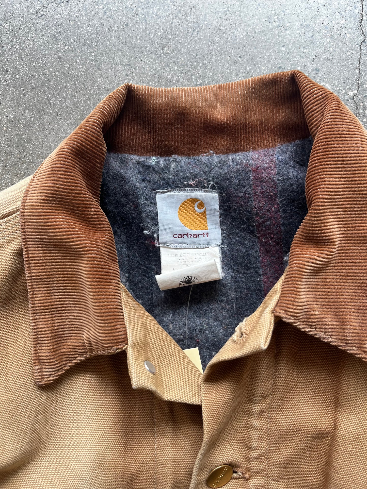 (XL/2X) Vintage Blanket Lined Carhartt Tan Trucker