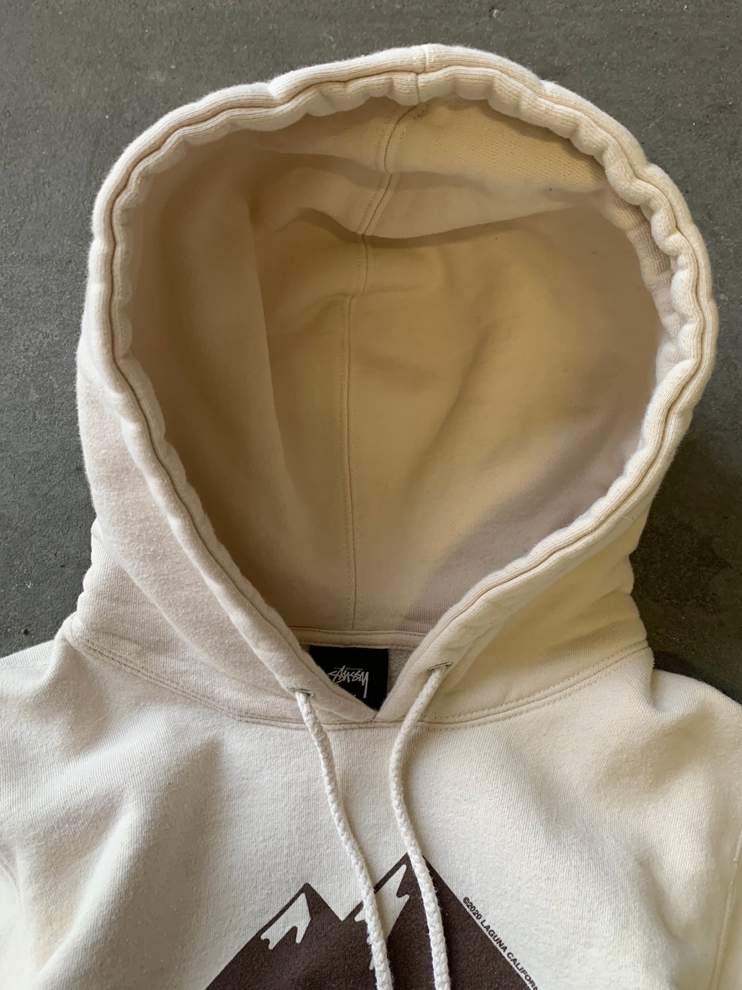 (XS/S) Stussy Cream & Brown Hoodie