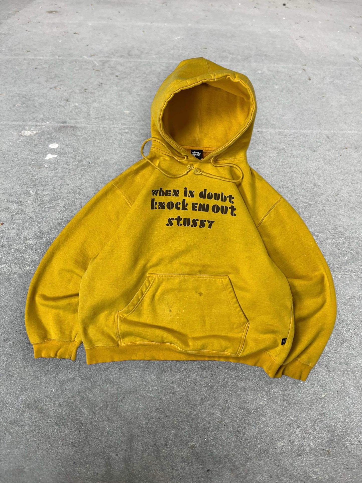 (XL/2X) 90’s Stussy Yellow Hoodie