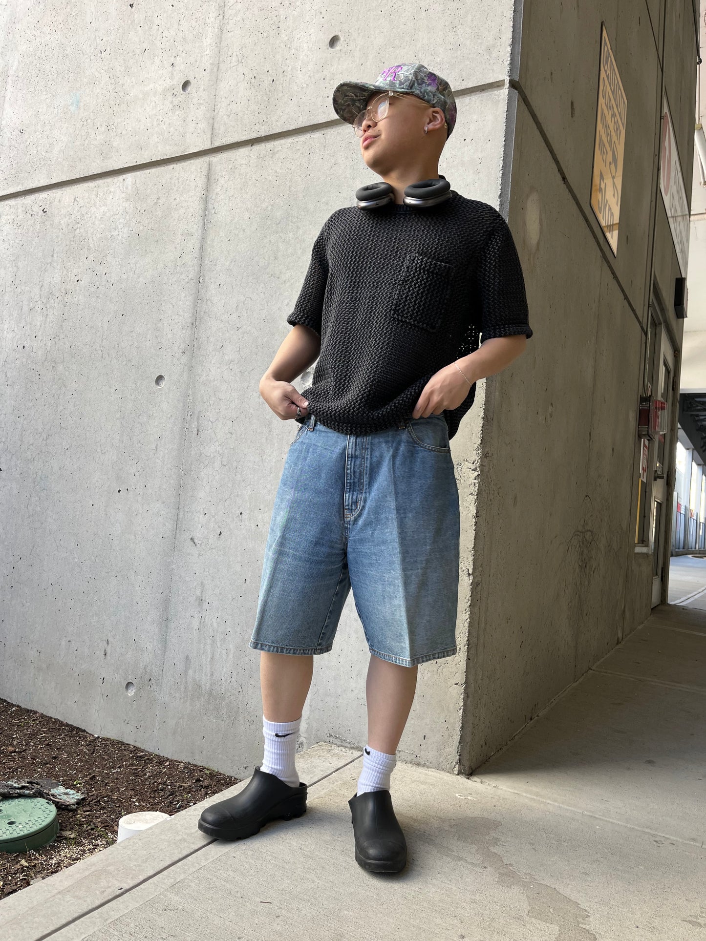(34”) Y2K Route 66 Light Wash Baggy Jorts