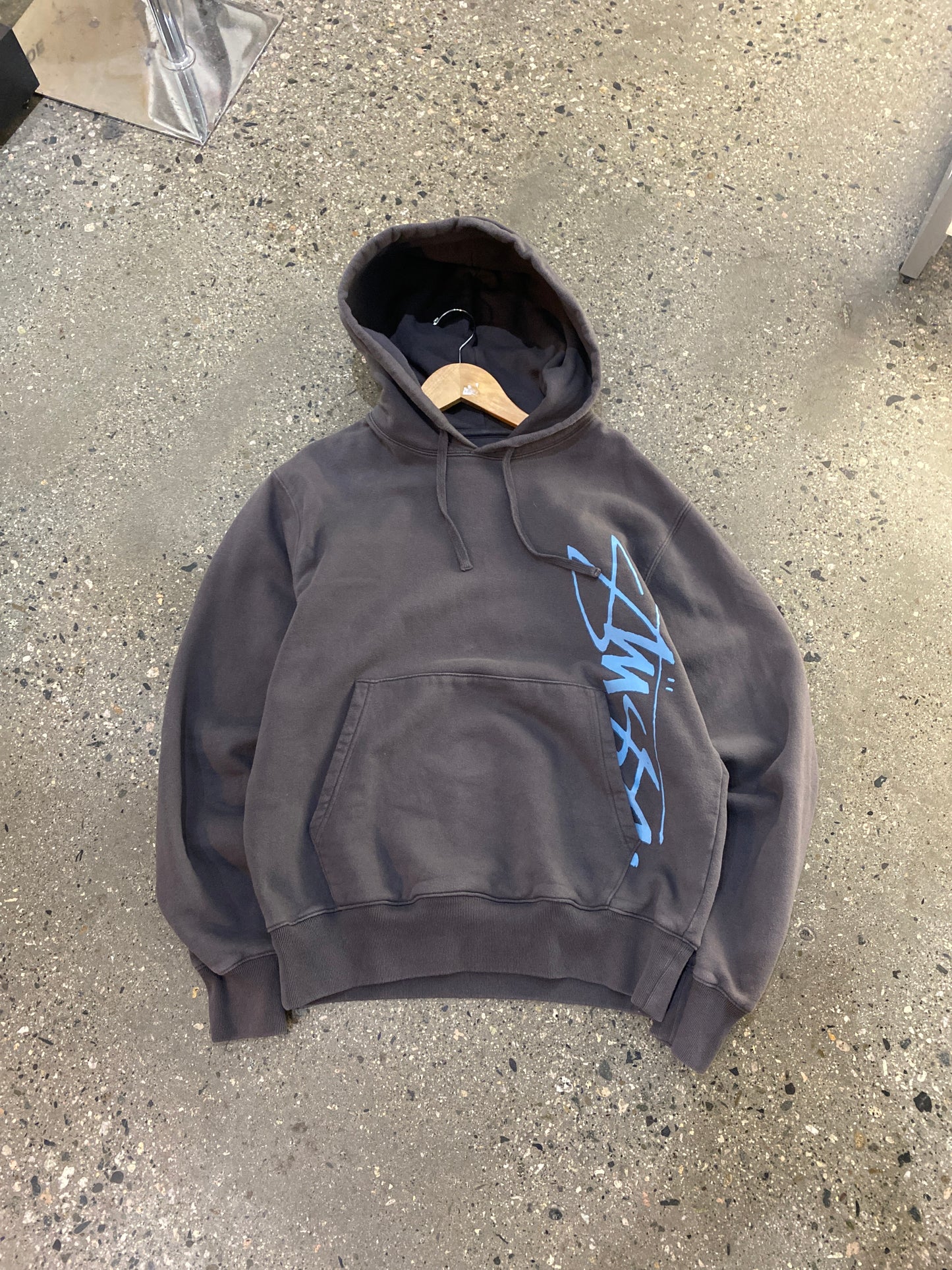 (S) Stussy Script Hoodie Grey