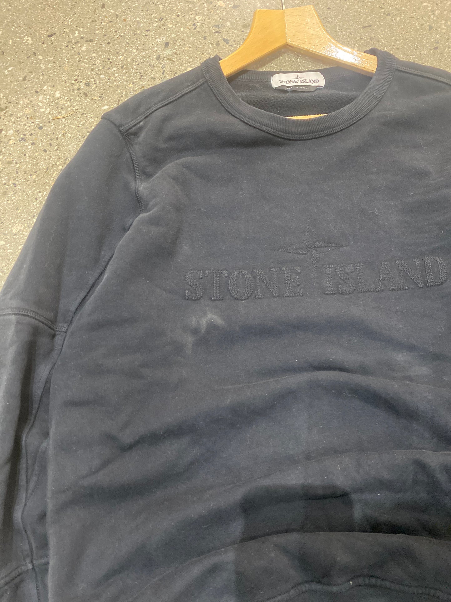 (S) Stone Island Script Crewneck