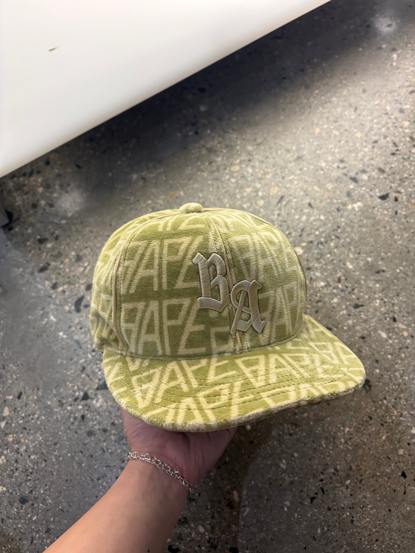 (L) Bape Velour Monogram Fitted BNWT