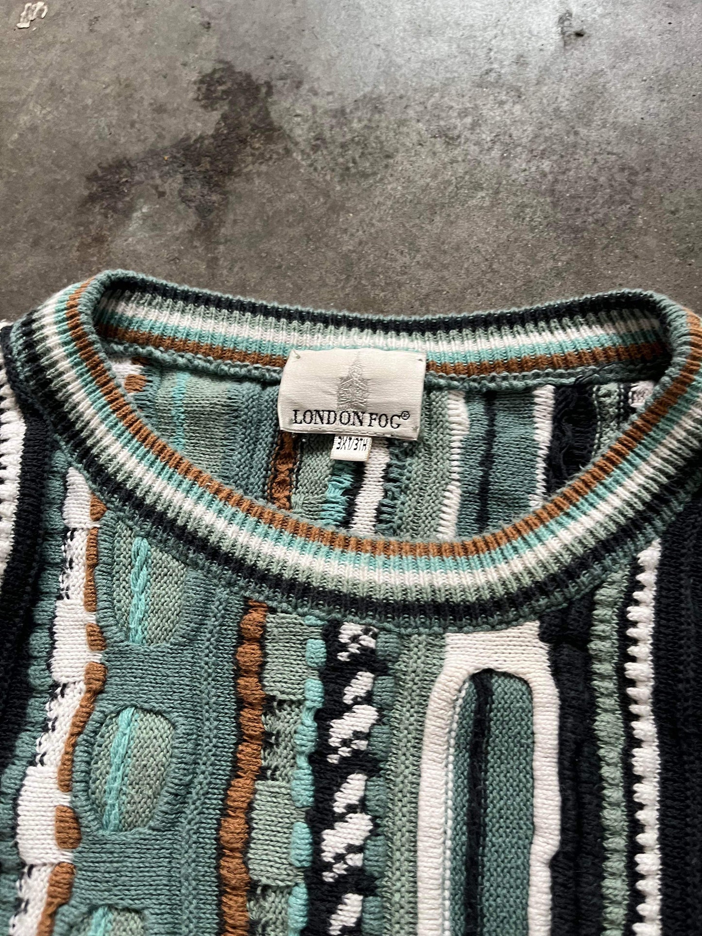 (3X) 90’s London Fog 3D Coogi Style Knit