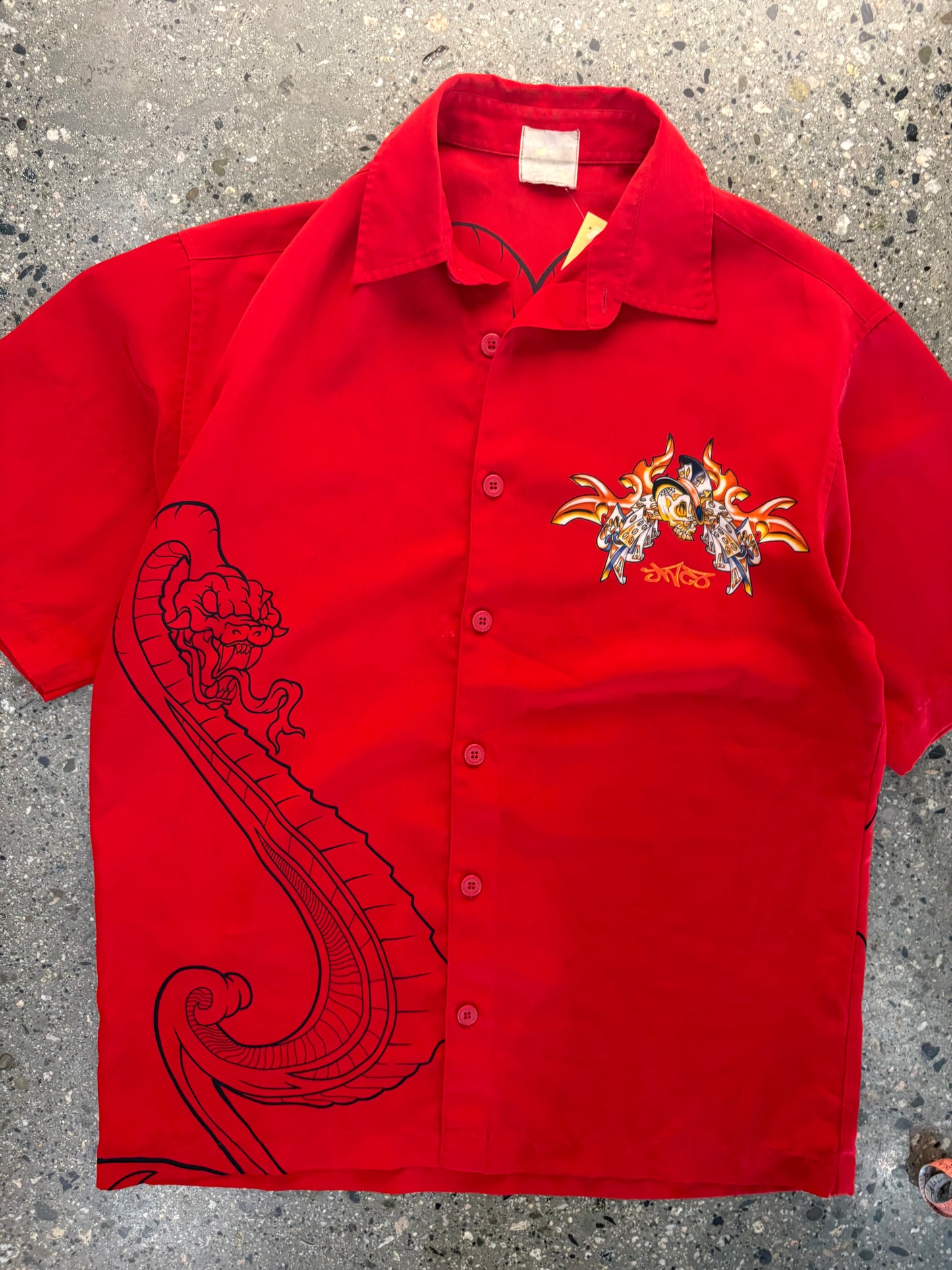 (L/XL) JNCO Red Hot Dress Shirt