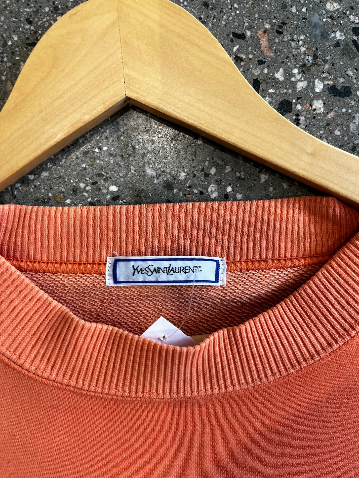 (Medium) 90s Vintage YSL BLOCK SCRIPT CREW
