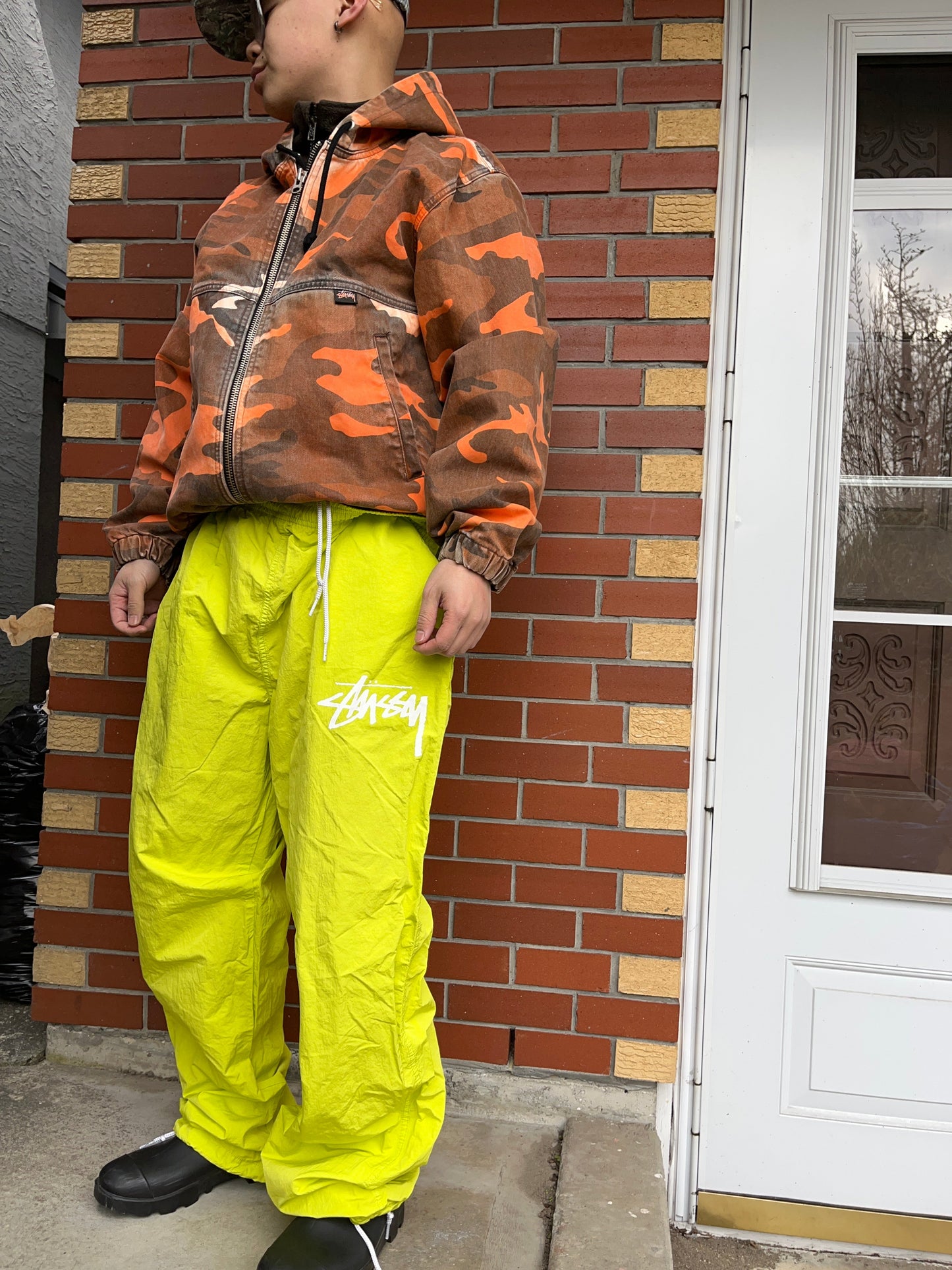 (34”) Stussy x Nike Neon Green Windbreaker Parachutes