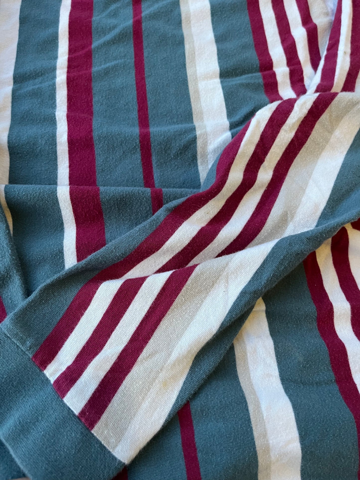 (M/L) 00s Stussy Striped Script logo LS