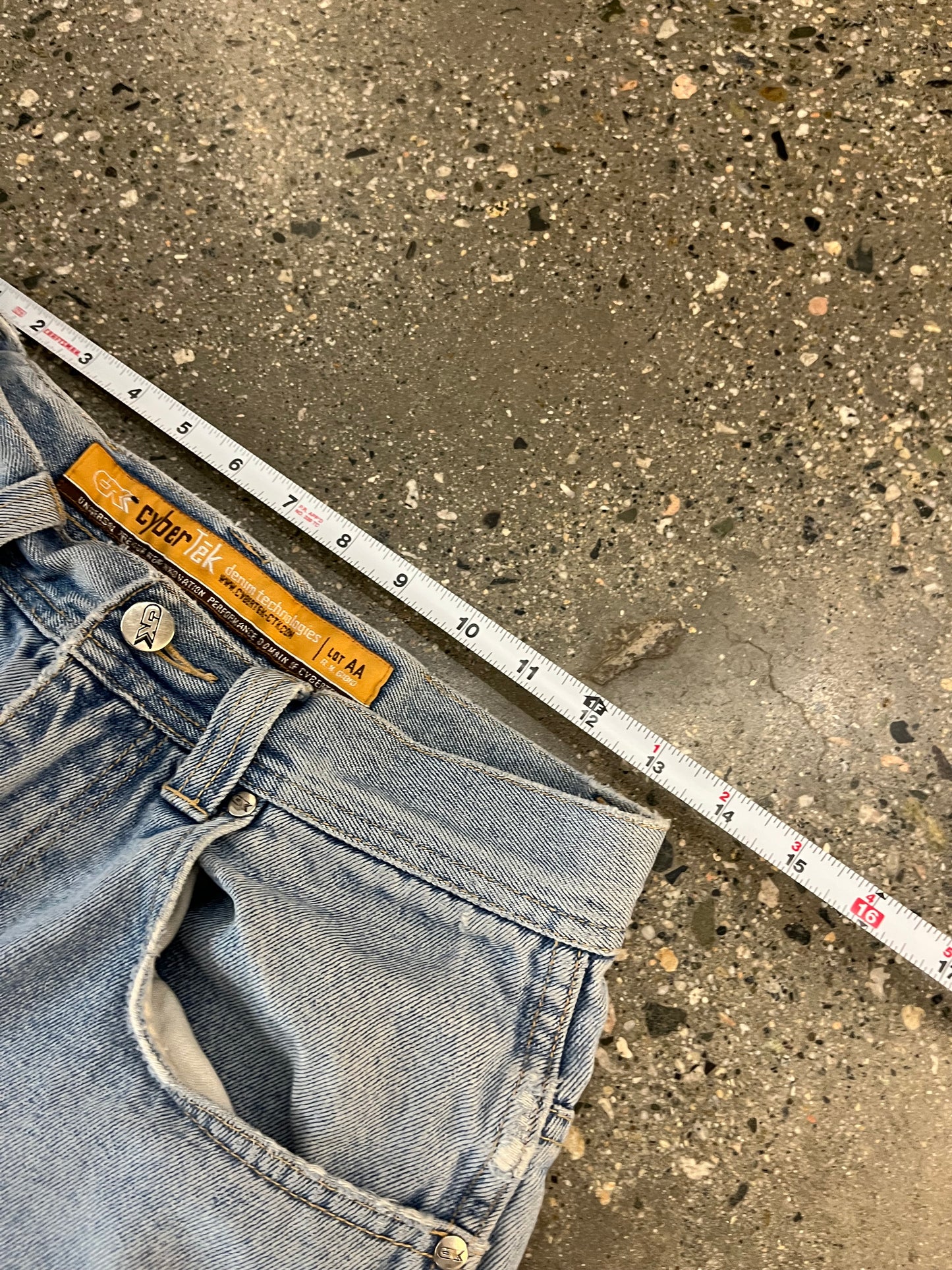 90s Cybertek Distressed Light Wash DENIM