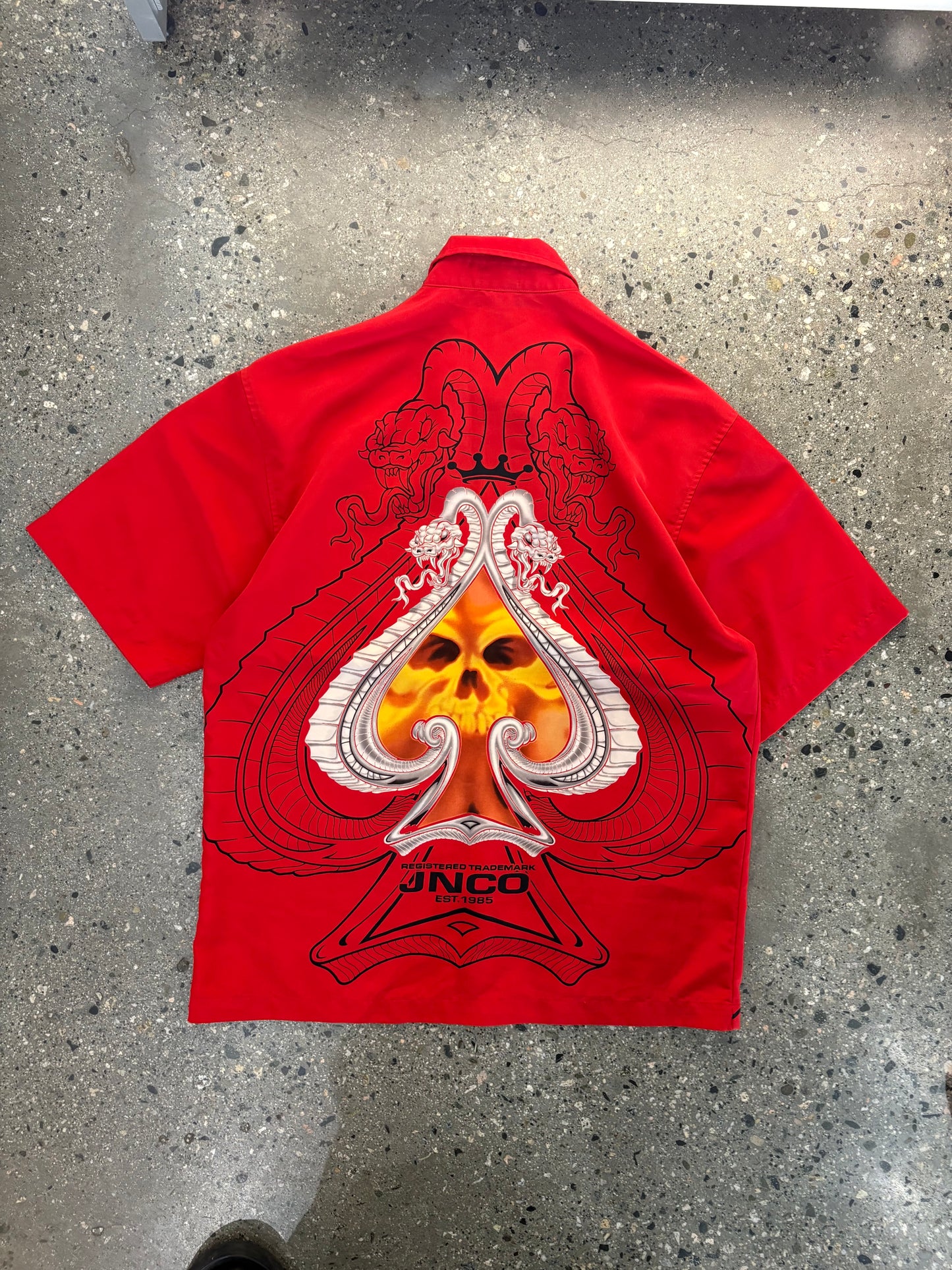 (L/XL) JNCO Red Hot Dress Shirt