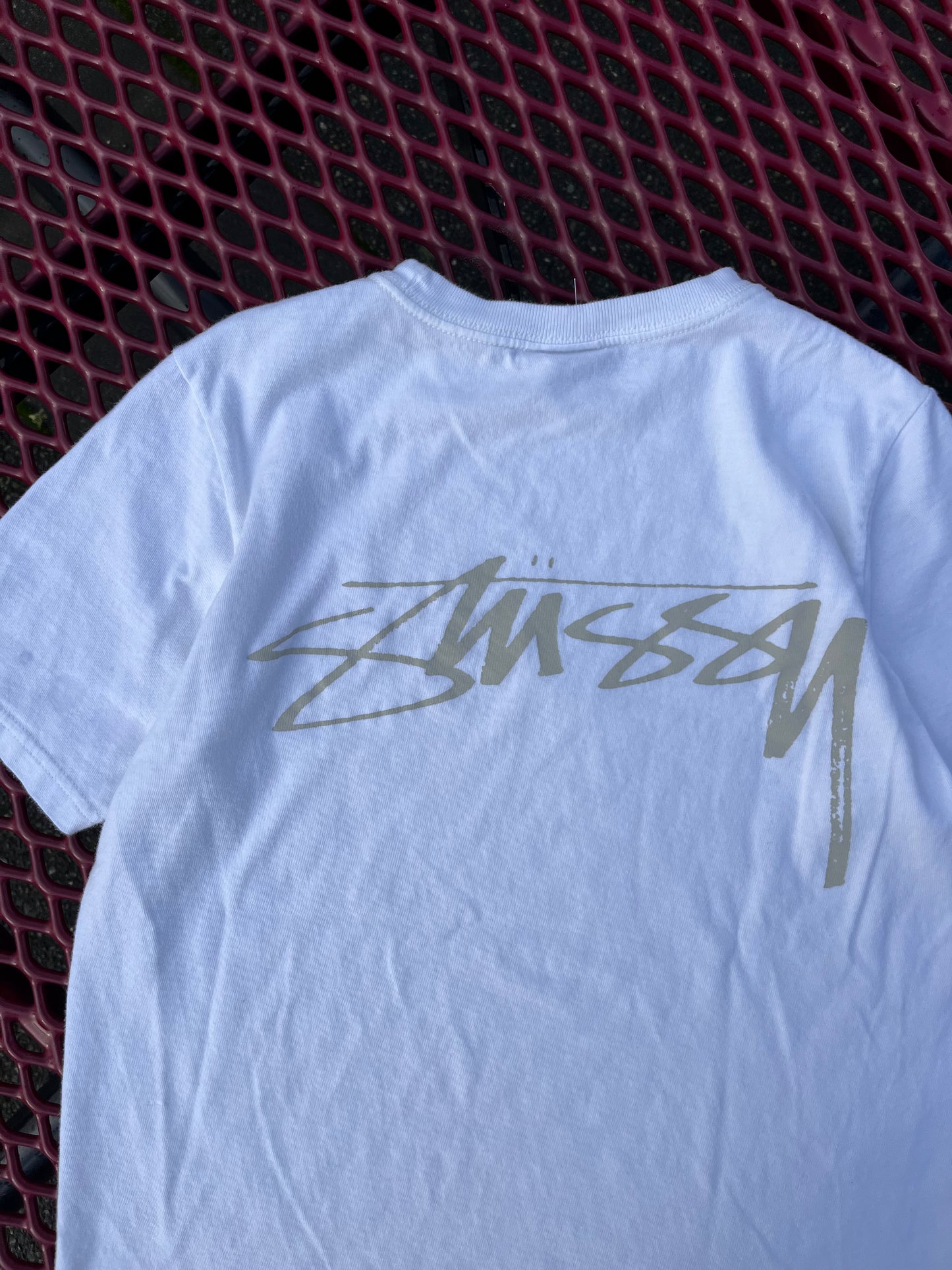 (S) 00s Stussy Script Logo Back Hit