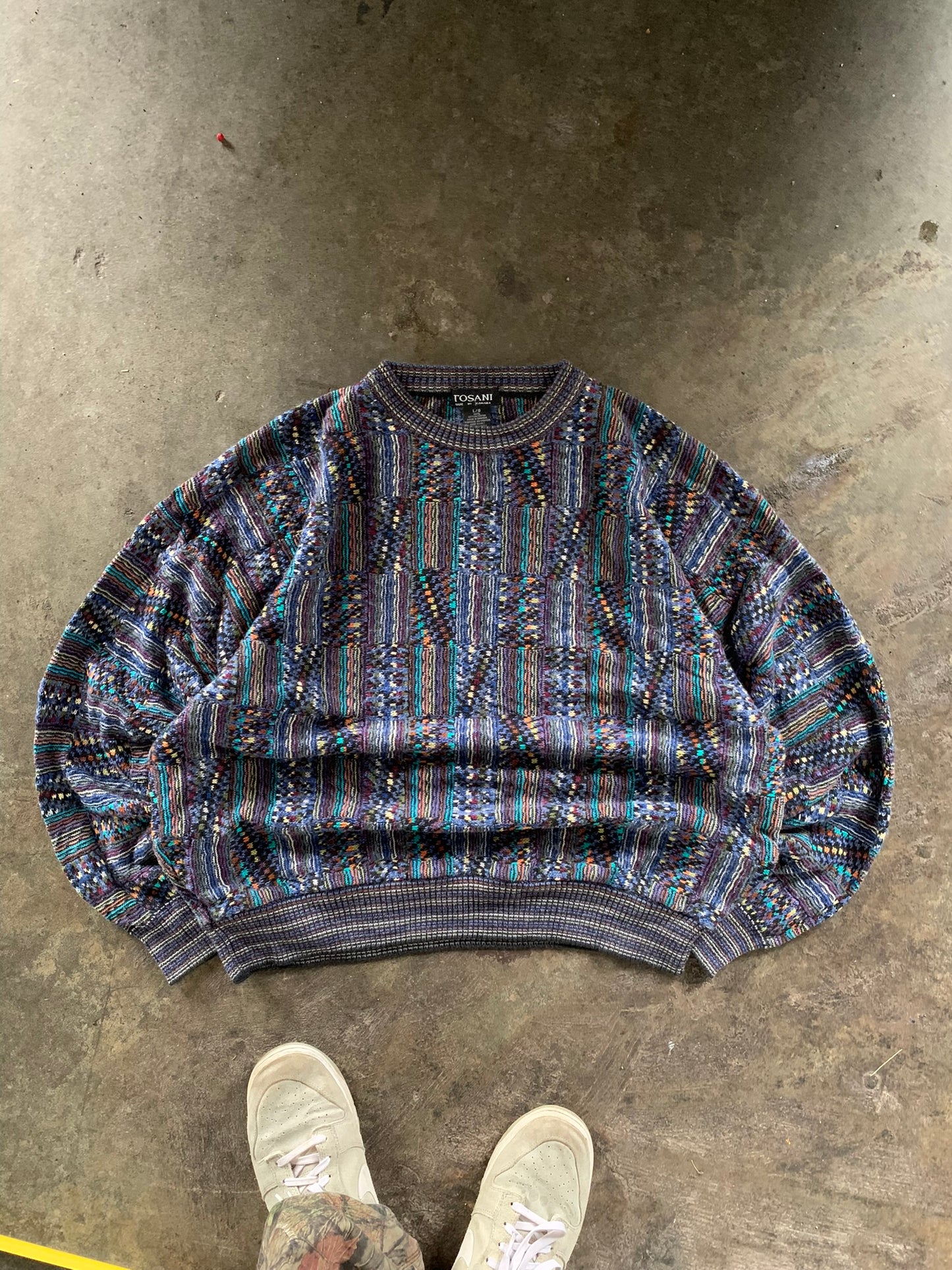(L/XL) 90’s Tosani Boxy Textured 3D Knit