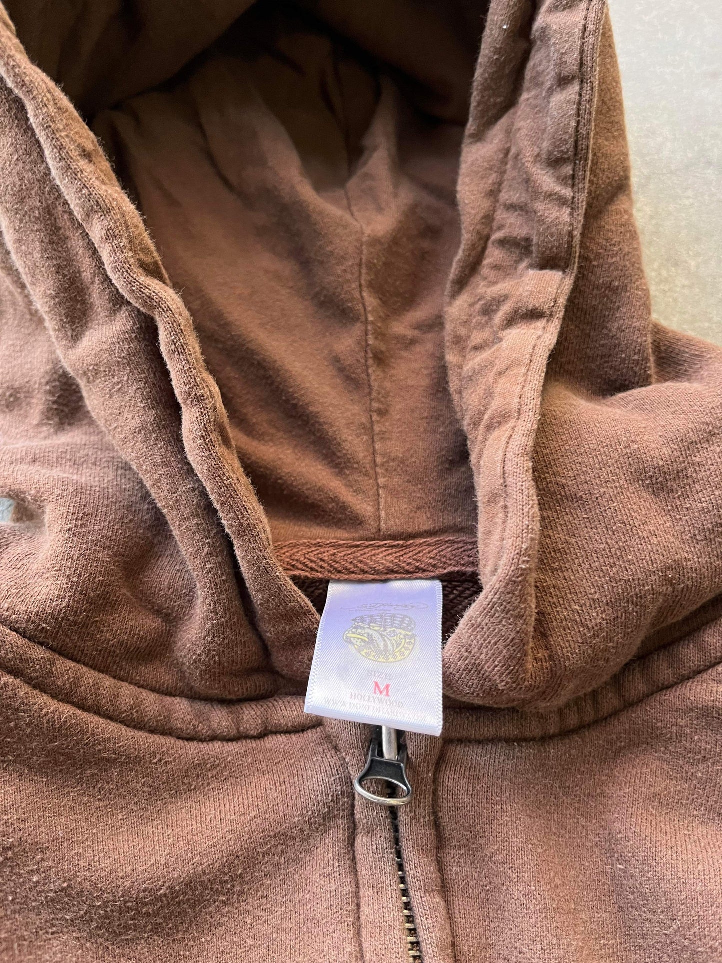 (M/L) Brown Ed Hardy Zip Up Hoodie