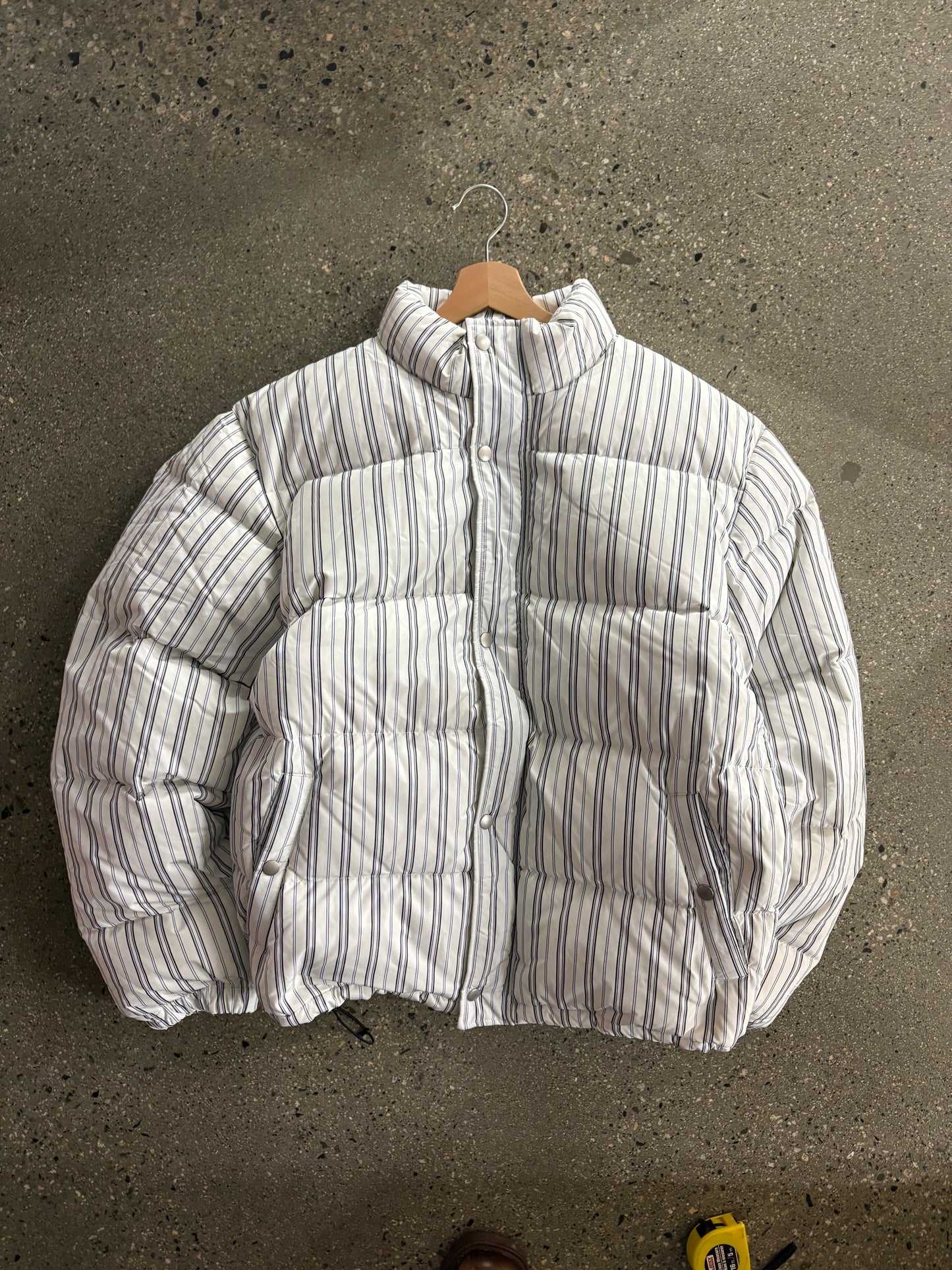 (L) Stussy Pinstripe Down Puffer Jacket