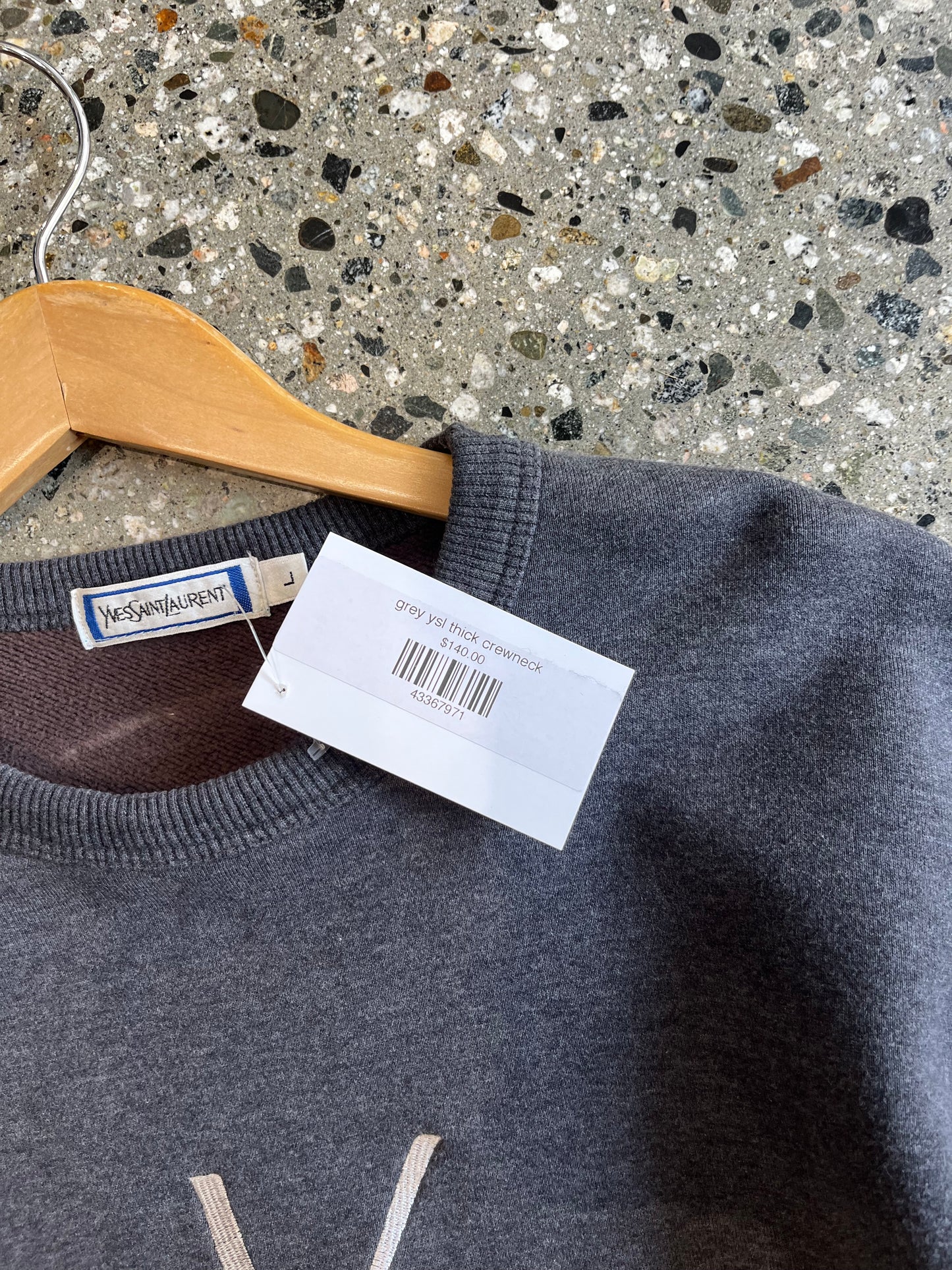(Large) grey ysl thick crewneck