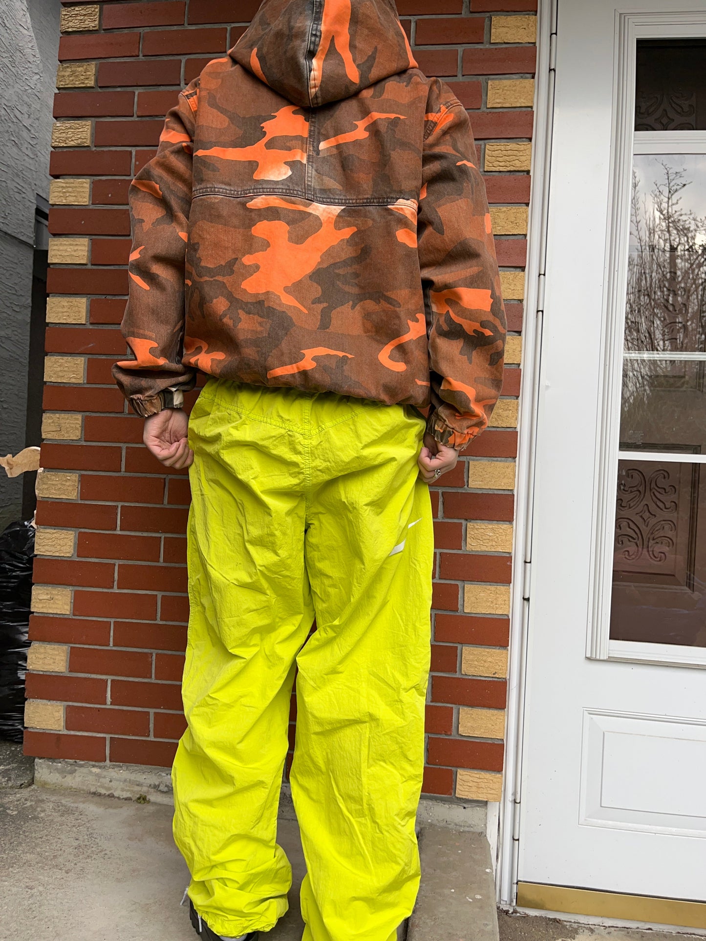 (34”) Stussy x Nike Neon Green Windbreaker Parachutes