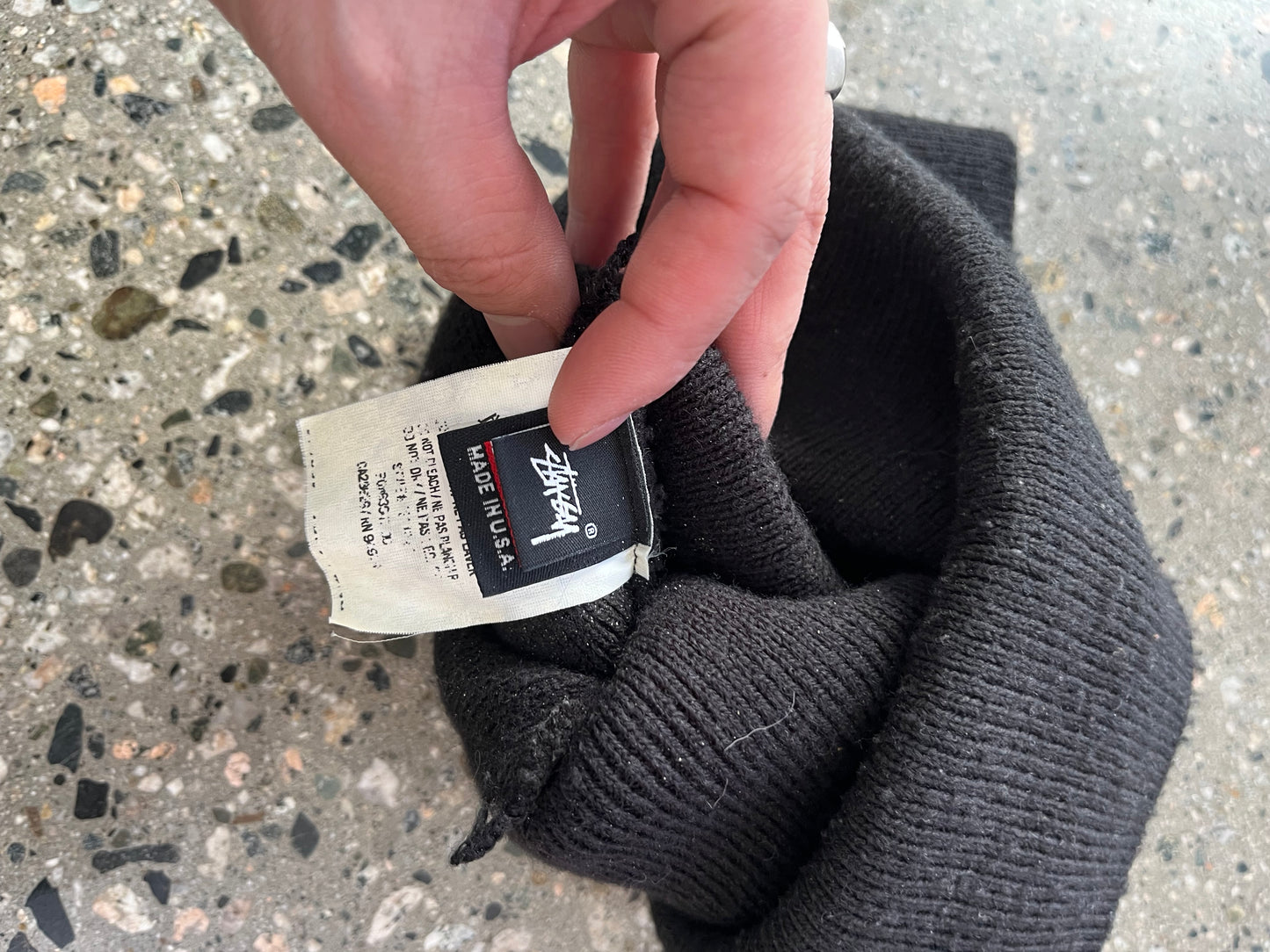 OS / Stussy Script Black Beanie