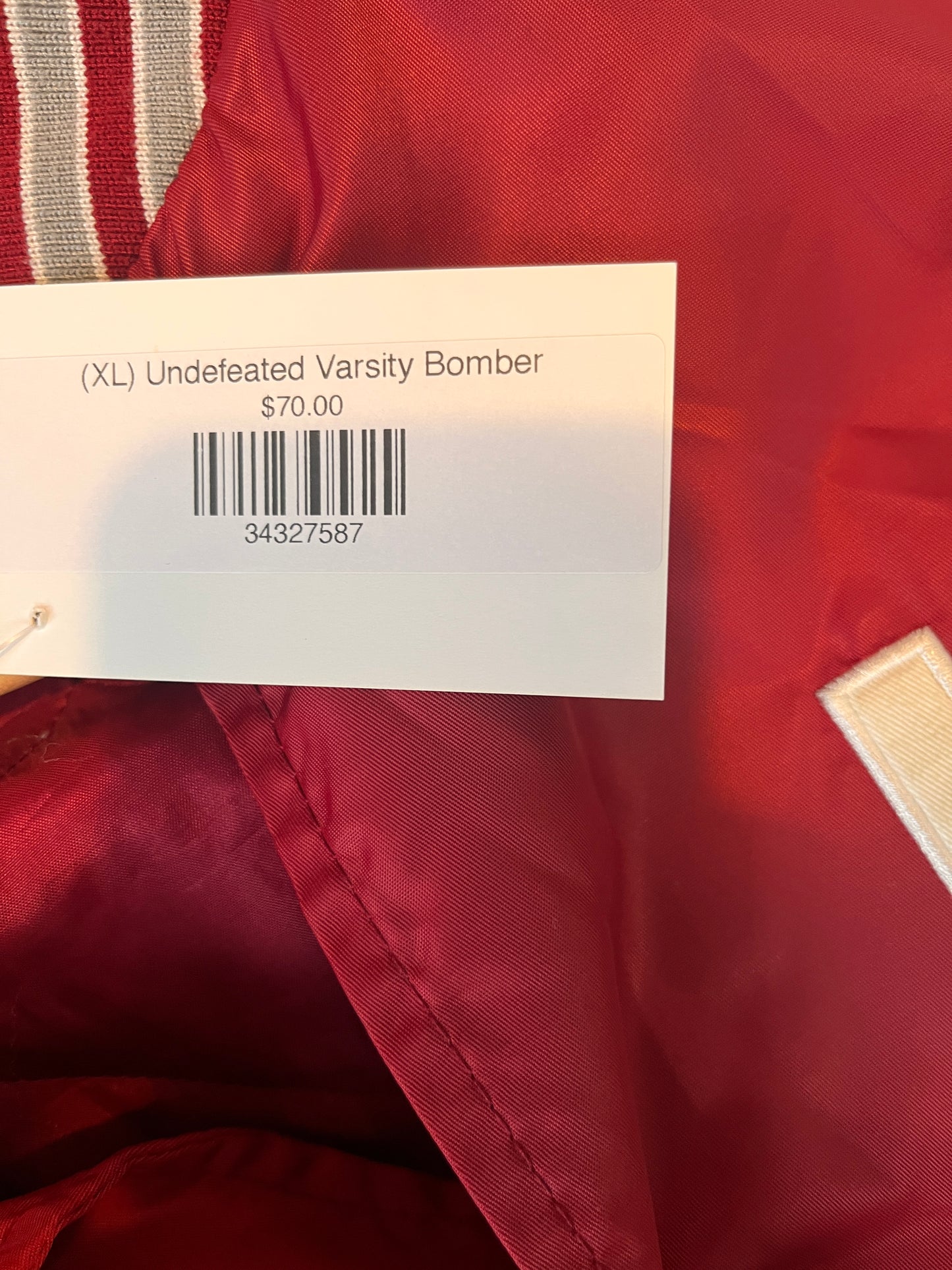 (XL) Undefeated Varsity Bomber