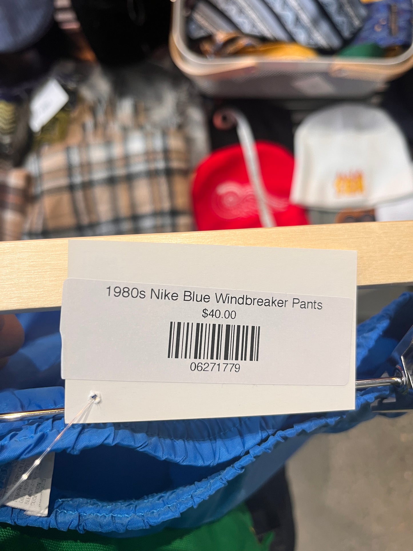 (L) 1980s Nike Blue Windbreaker Pants
