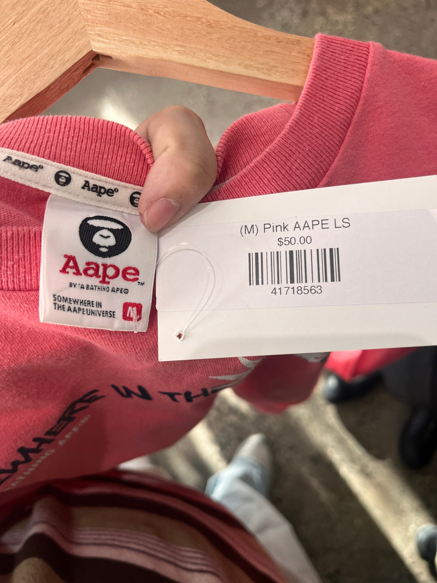 (M) Pink AAPE LS