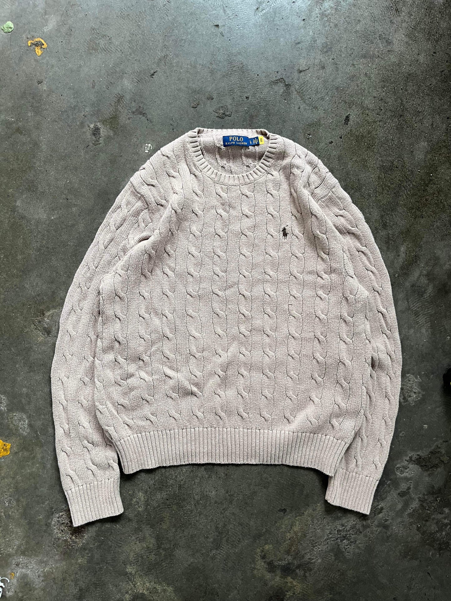 (L) Cream Polo Knit