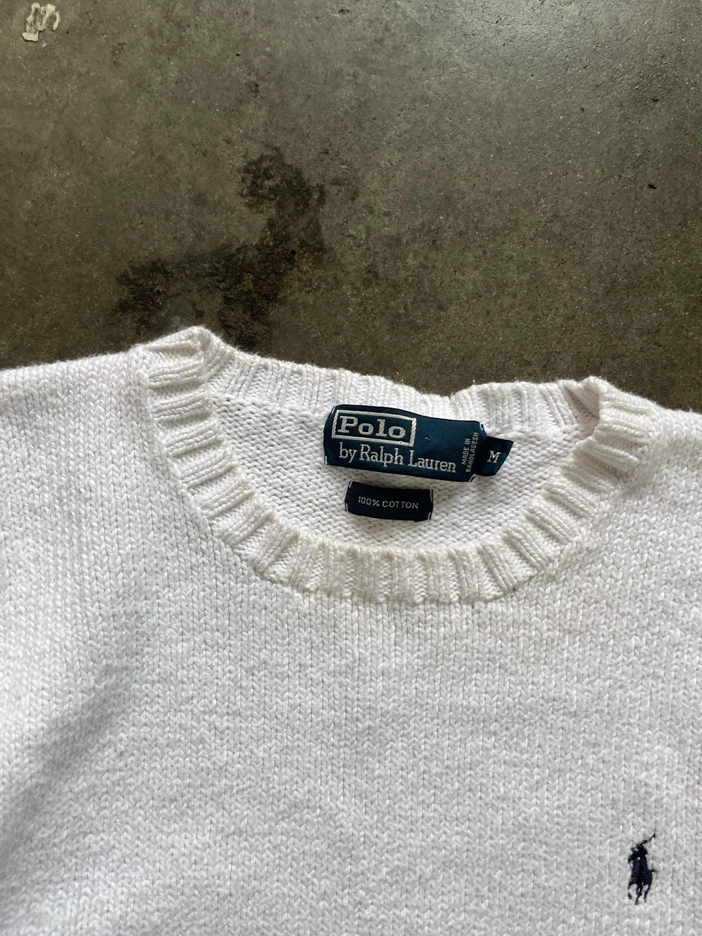 (M) Polo Ralph Lauren White Knit