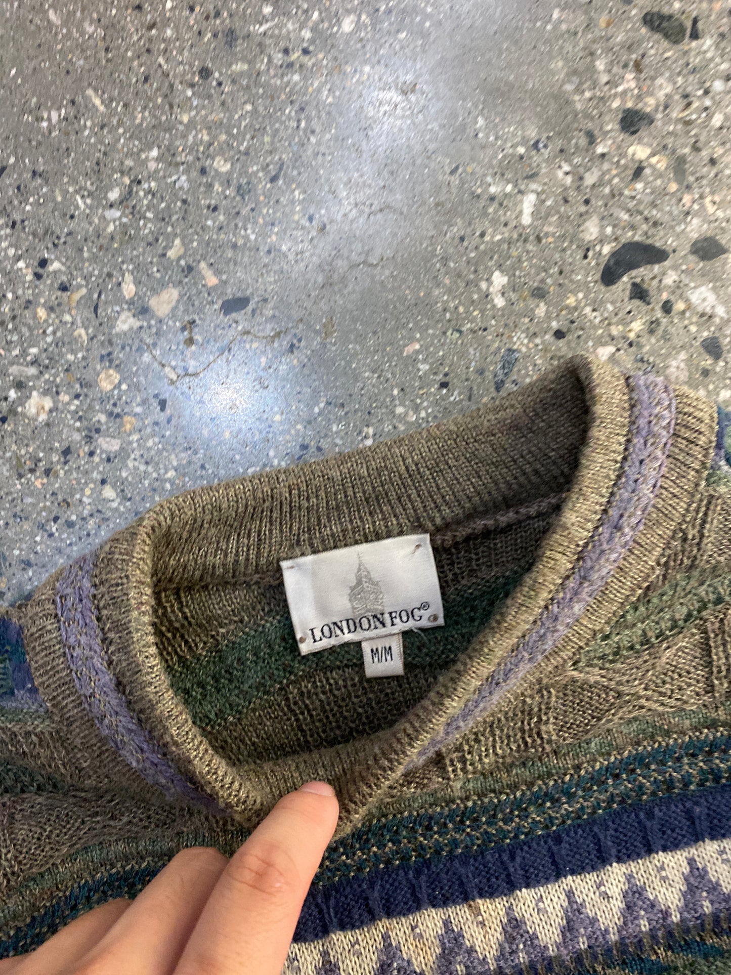 (S/M) London Fog 3D Coogi Style Knit