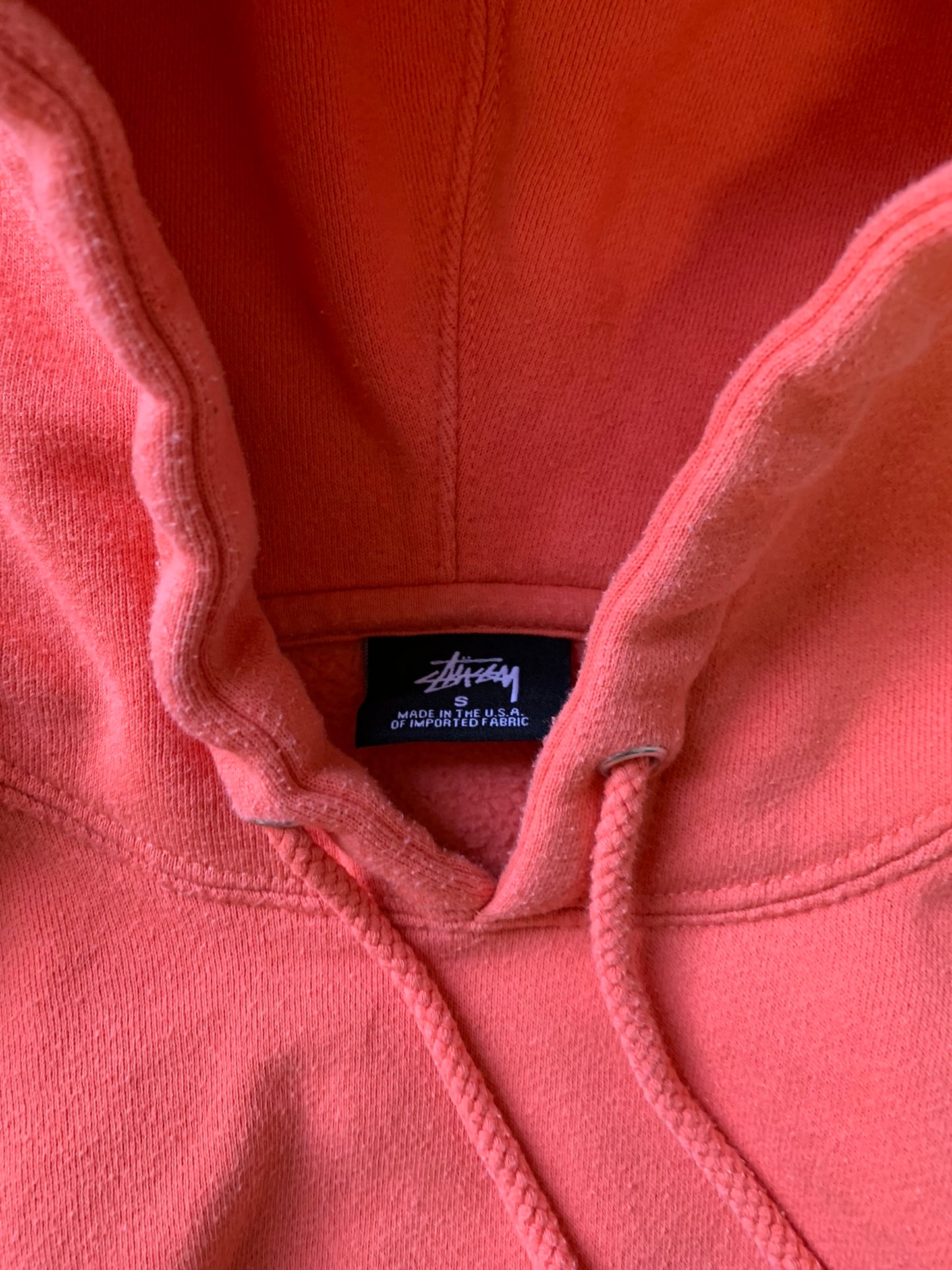 (S/M) Stussy Script Salmon Hoodie