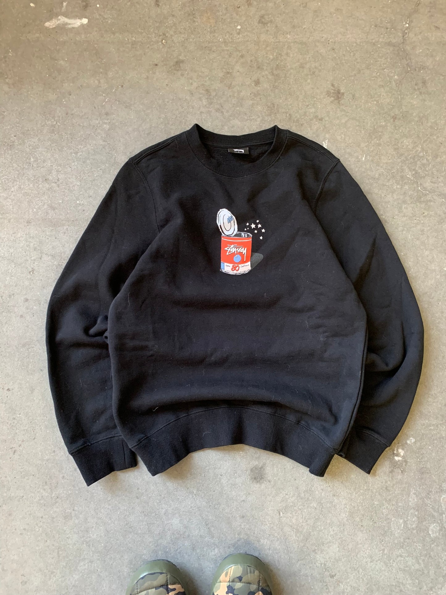 (S) Stussy Can of Soup Crewneck