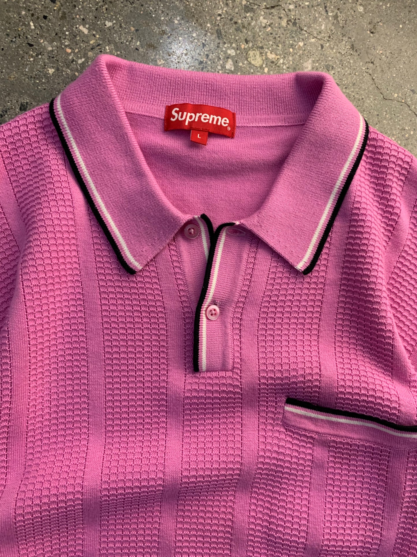 (L) Supreme Pink Knitted Polo