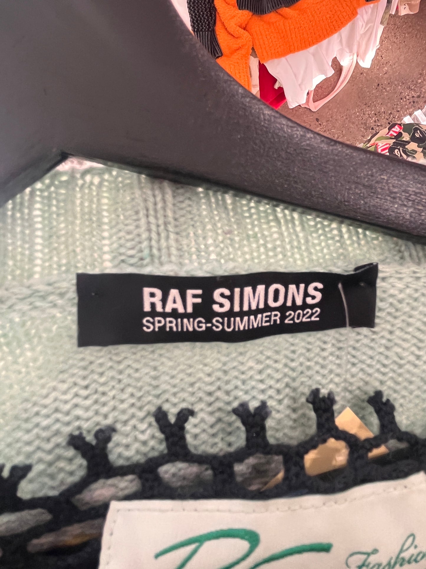 (L/XL) Raf Simons Fair Isle Jaquard V neck Knit SS22