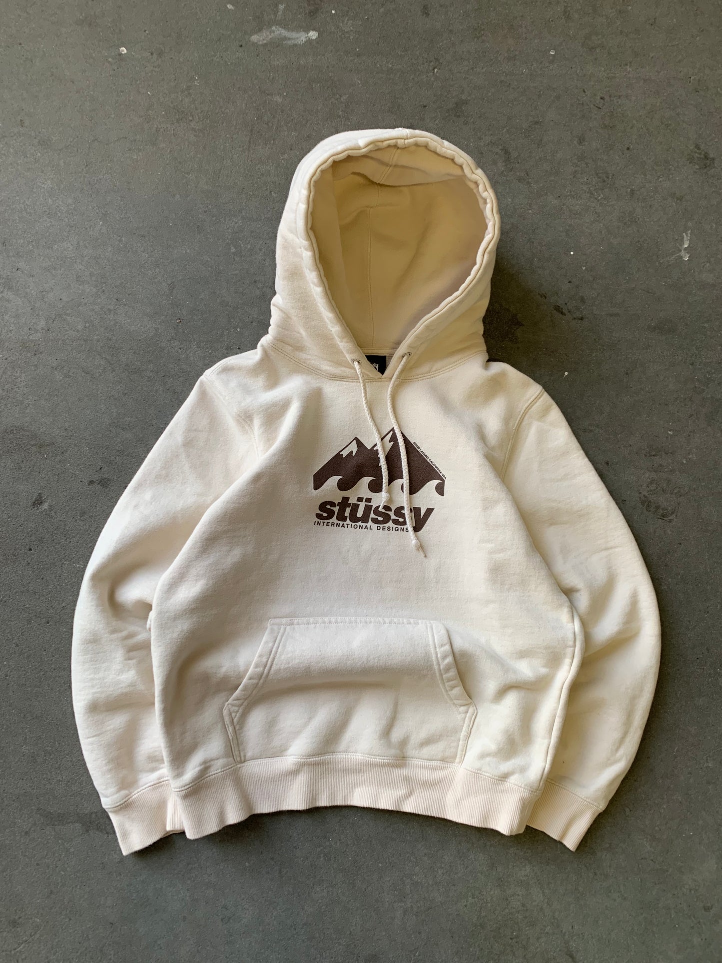 (XS/S) Stussy Cream & Brown Hoodie