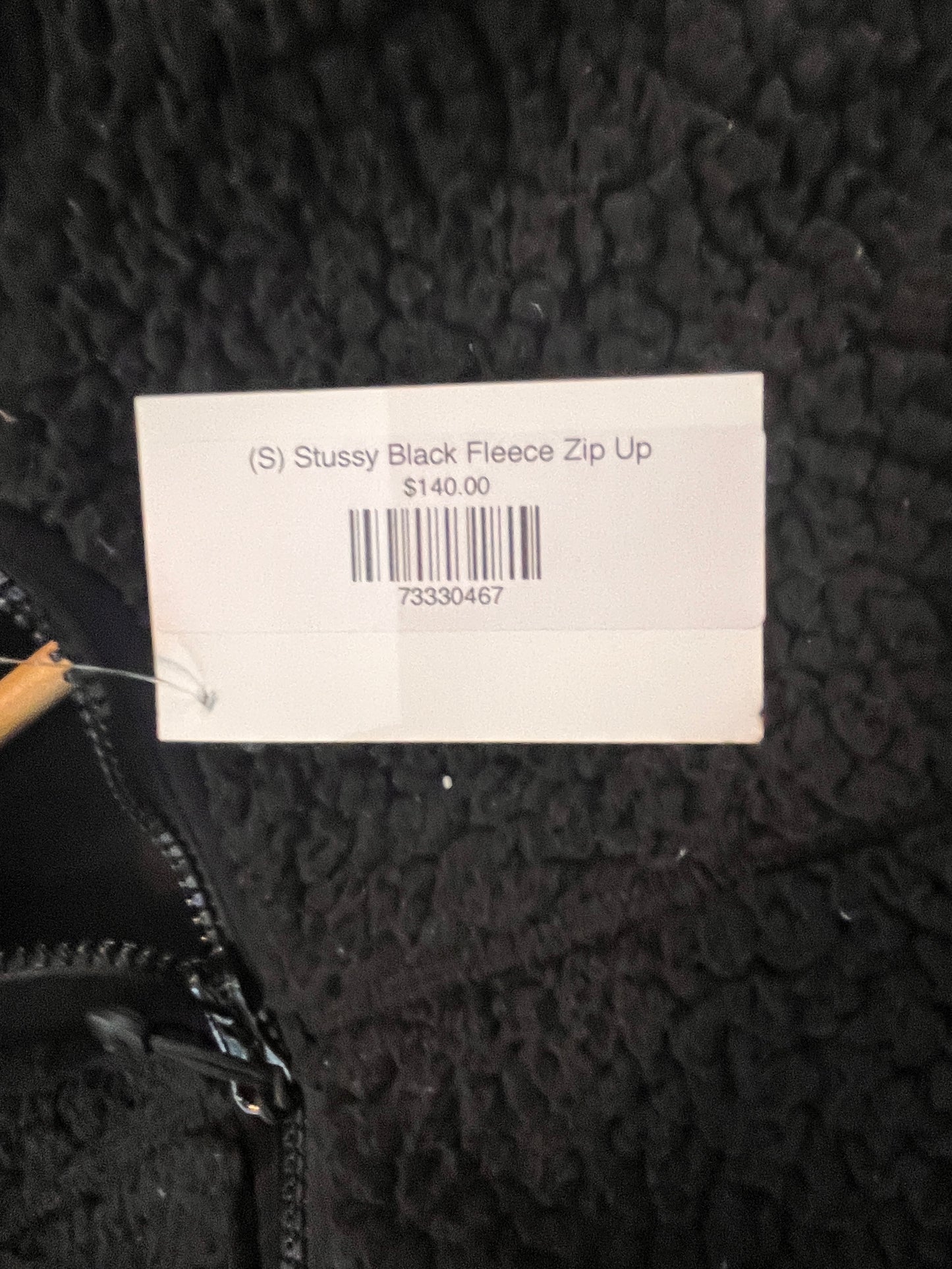 (S) Stussy Black Fleece Zip Up