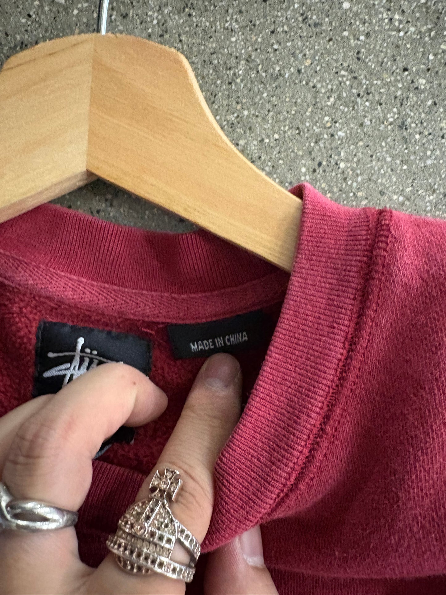 (S) 2000s Stussy Script Burgundy