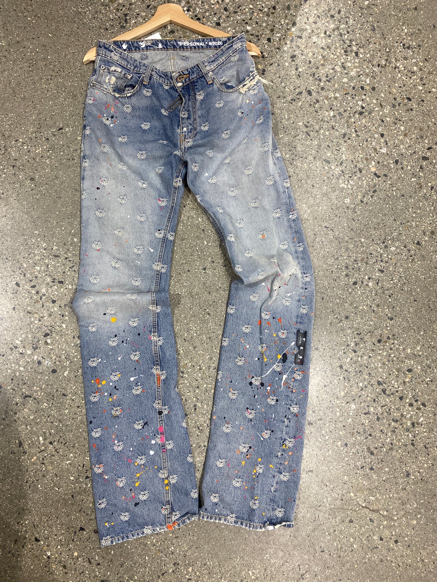 (30”) Offwhite Splatter Denim