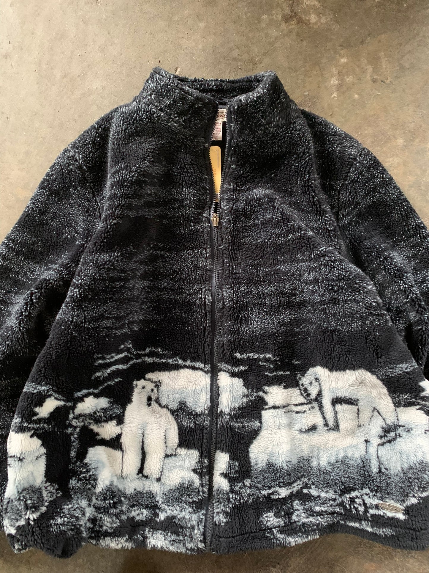 (L) Vintage Deep Pile Polar Bear Fleece