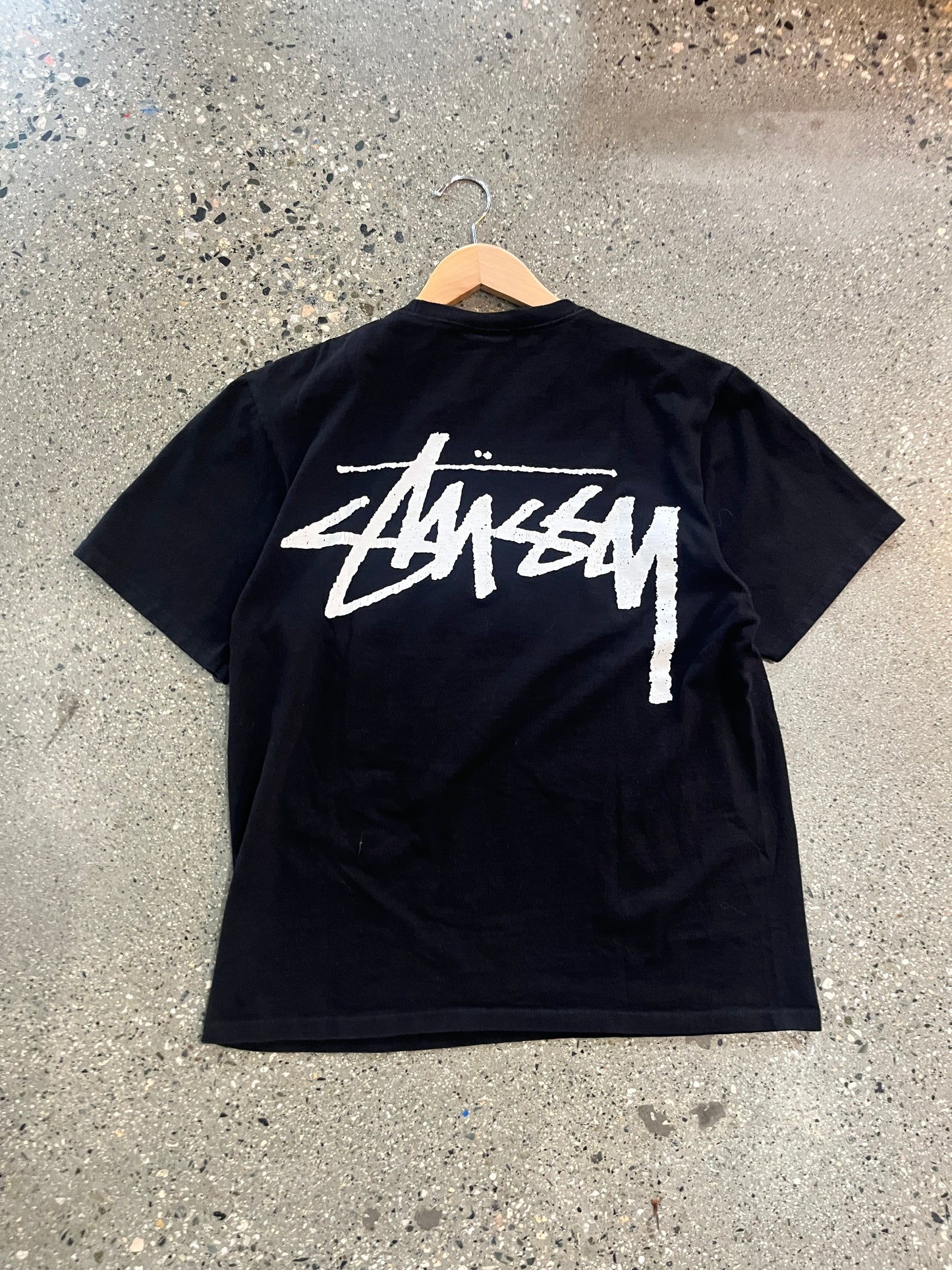 (m) Black Stussy Doublesided Tee