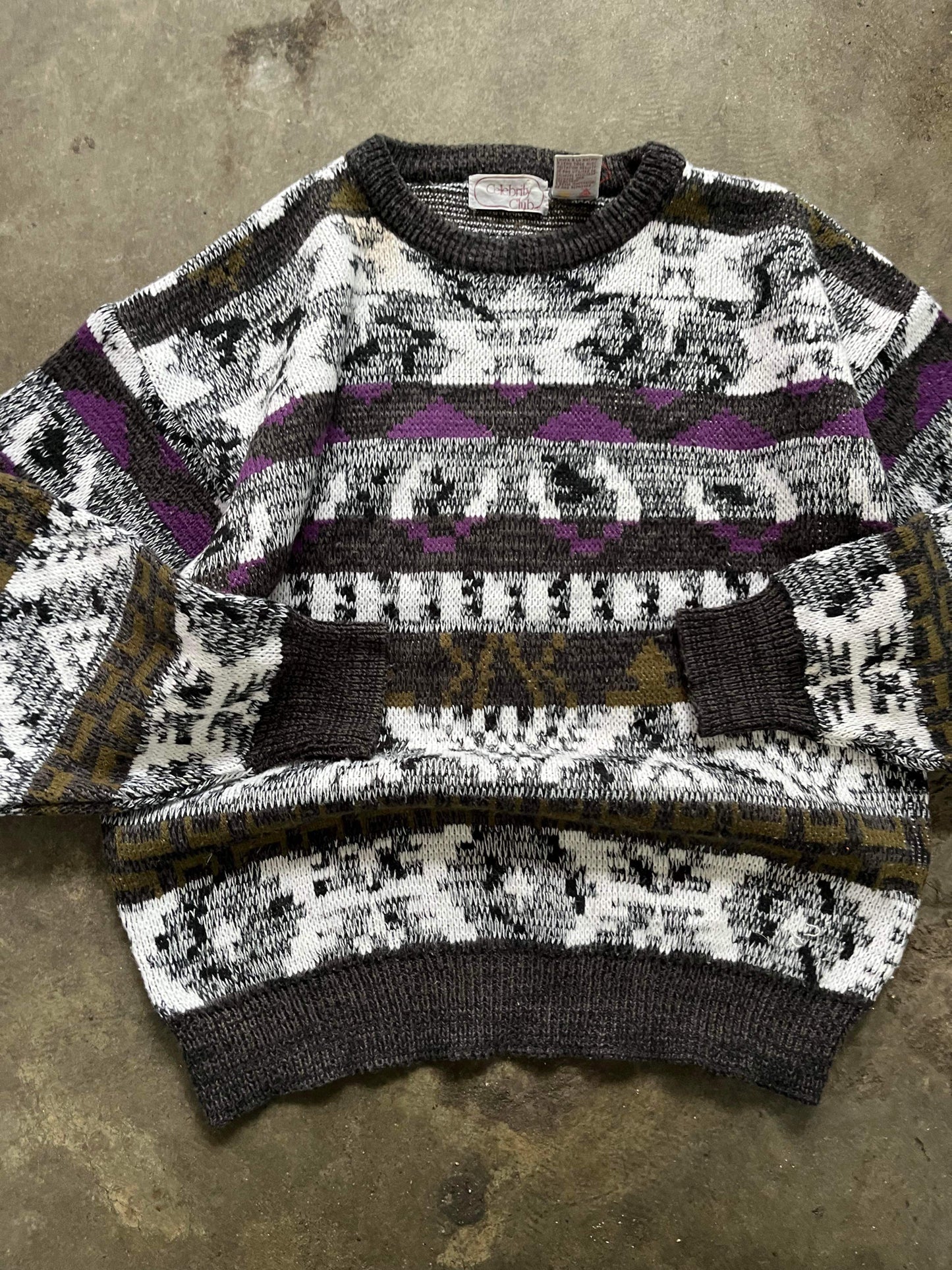 (M) 80’s Pattern Knit