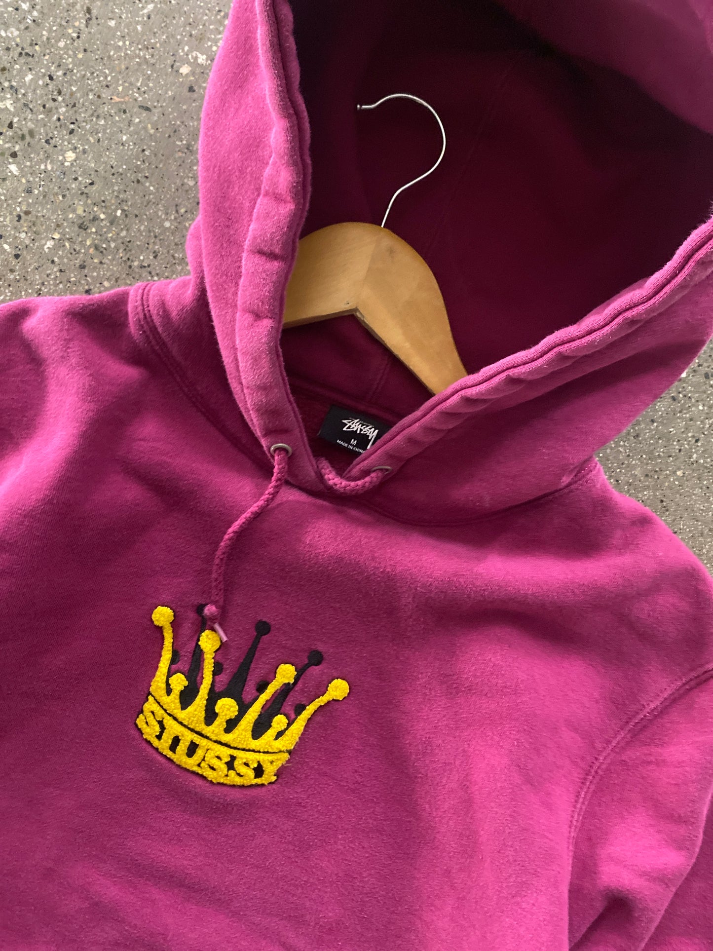 (M) Stussy Magenta Crown Hoodie