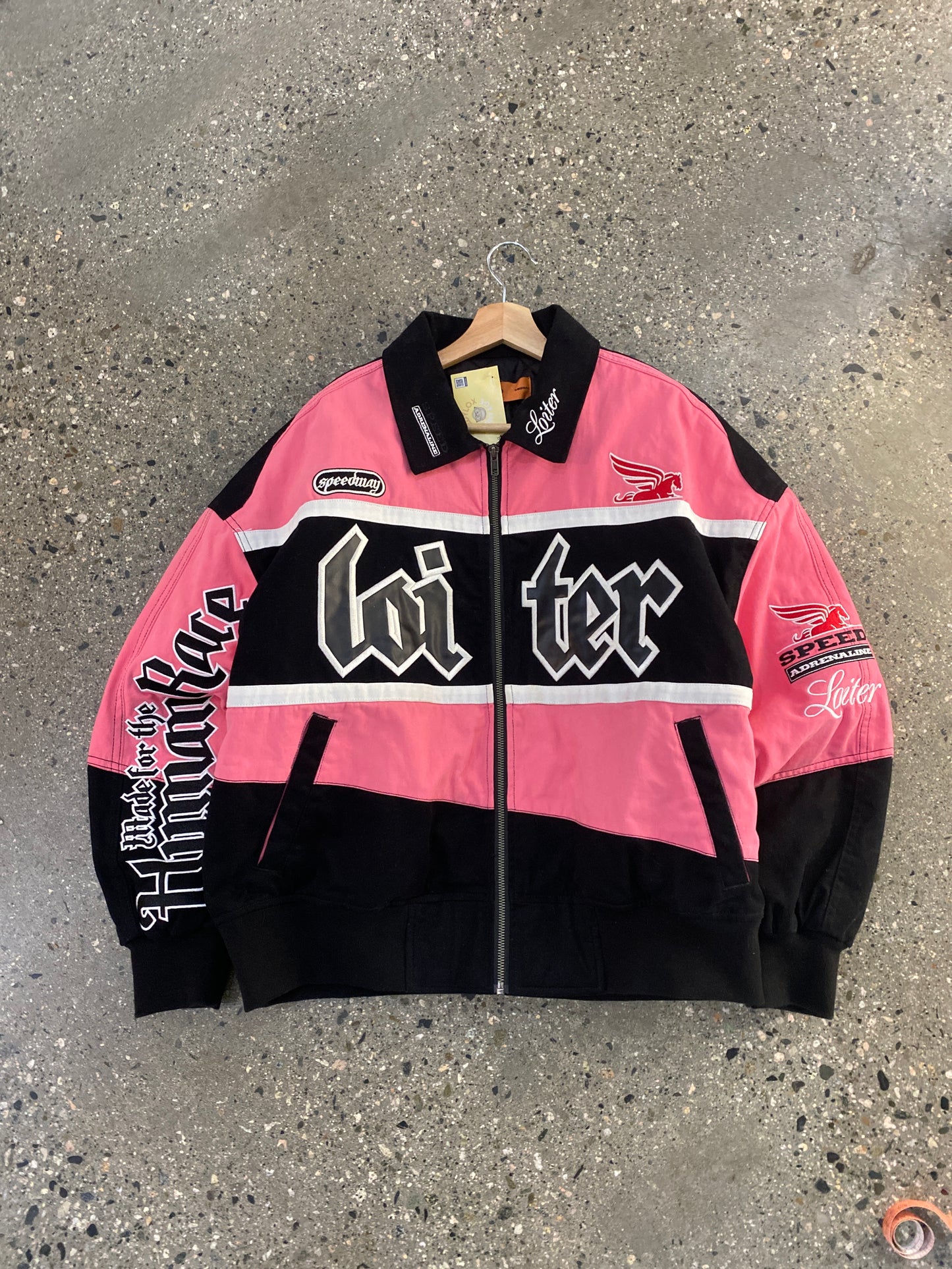 (M) Loiter Pink Racing Jacket Boxy & Cropped