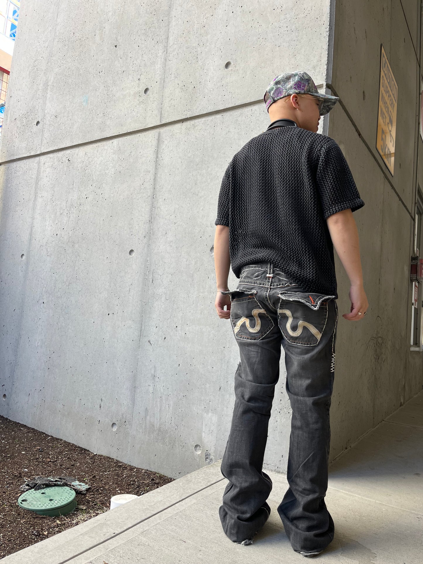 (30”) Y2K Laguna Skull Contrast Denim
